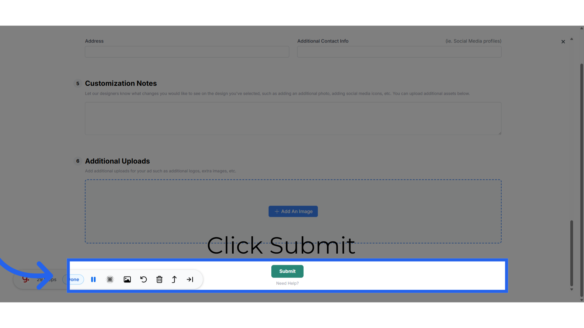 Click Submit