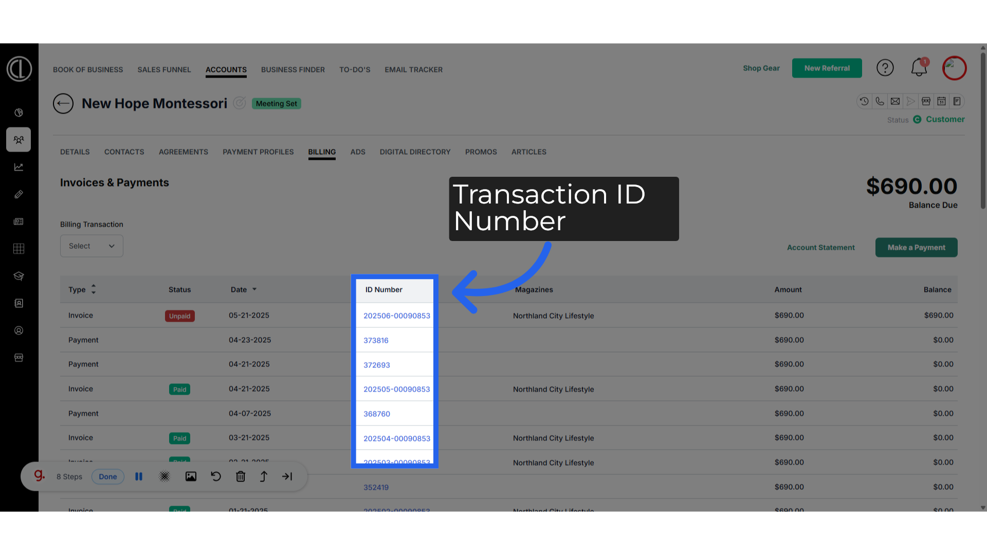 Transaction ID Number