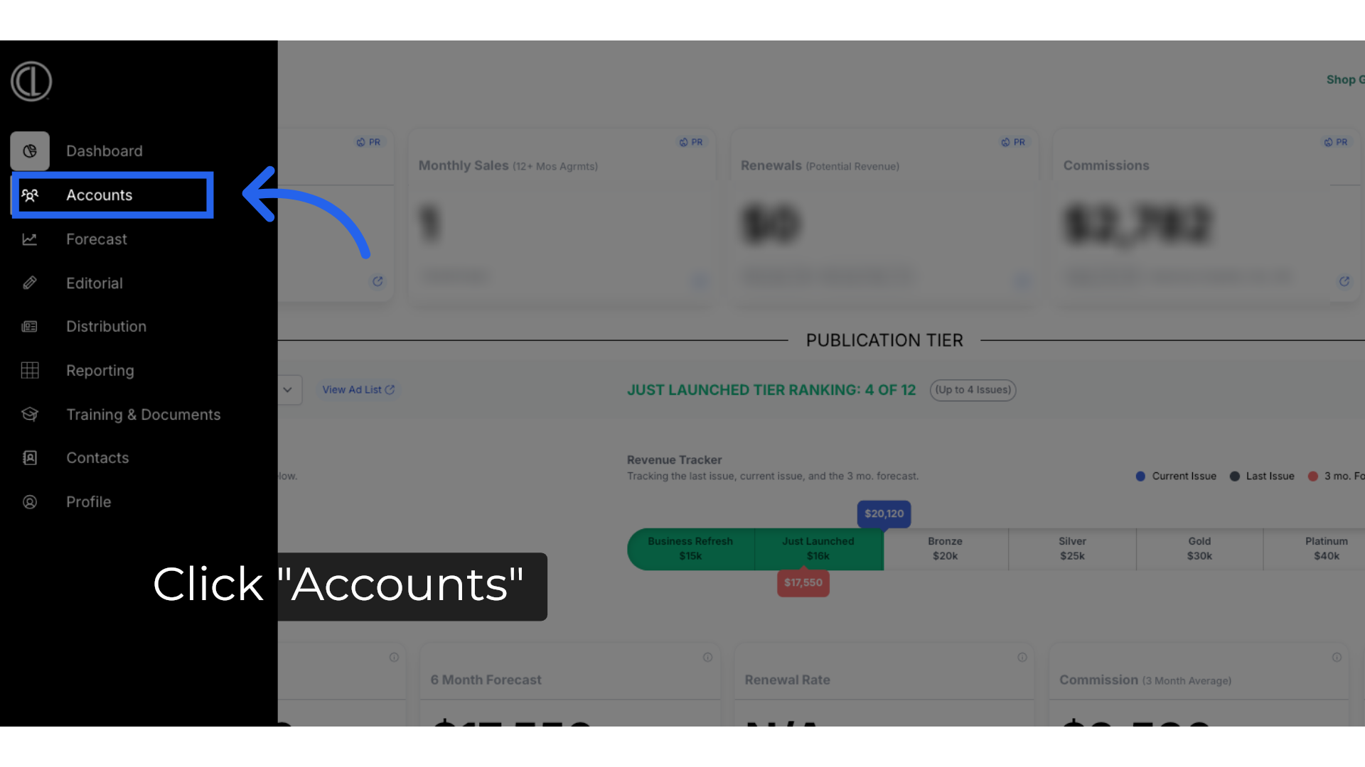 Click 'Accounts'