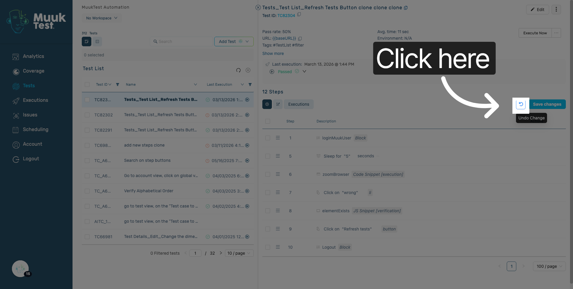 Click undo again.