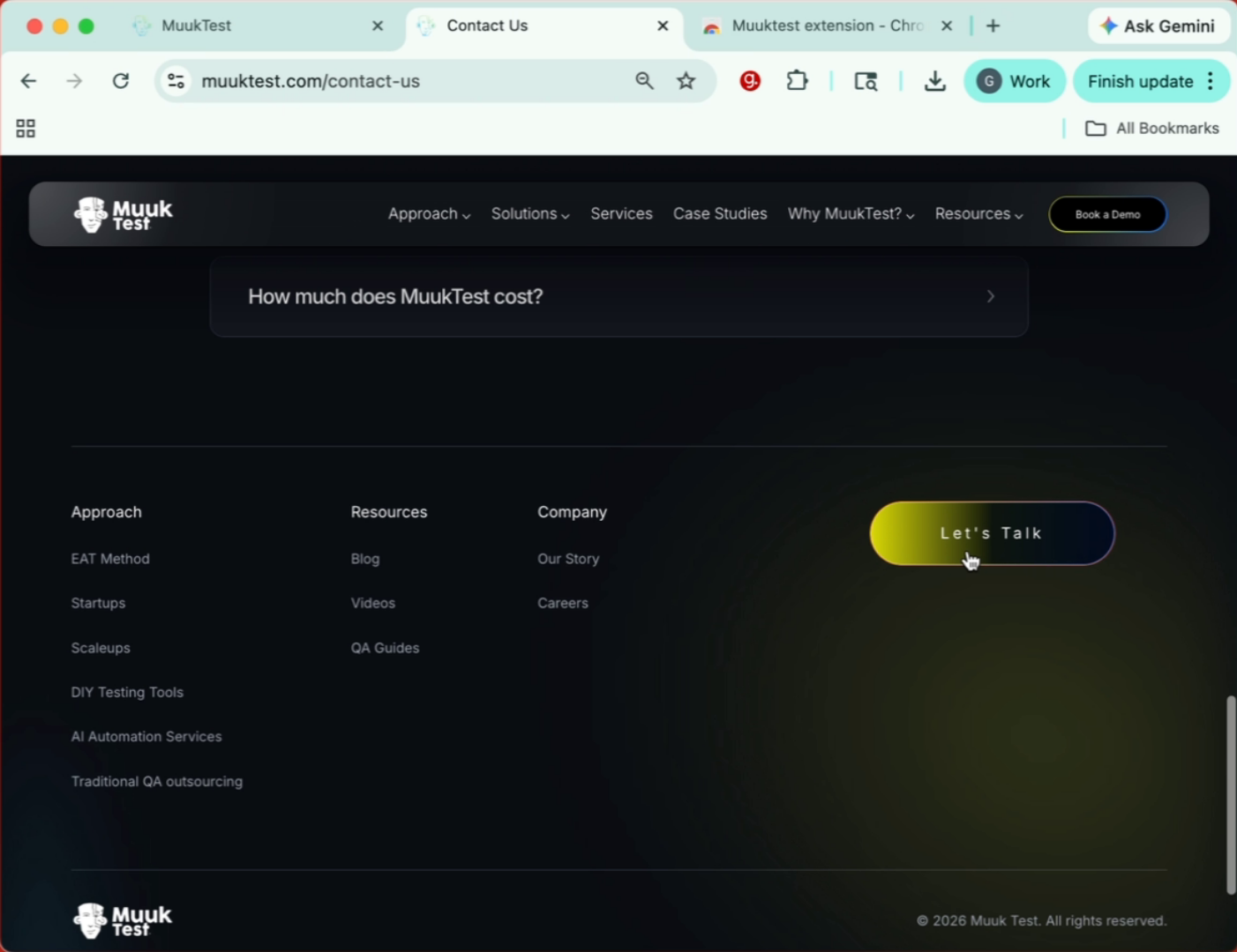 Continue Recording Test Actions