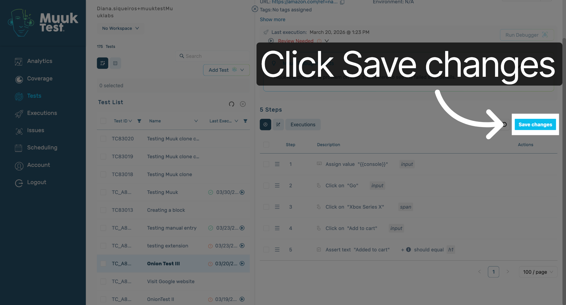Save Changes