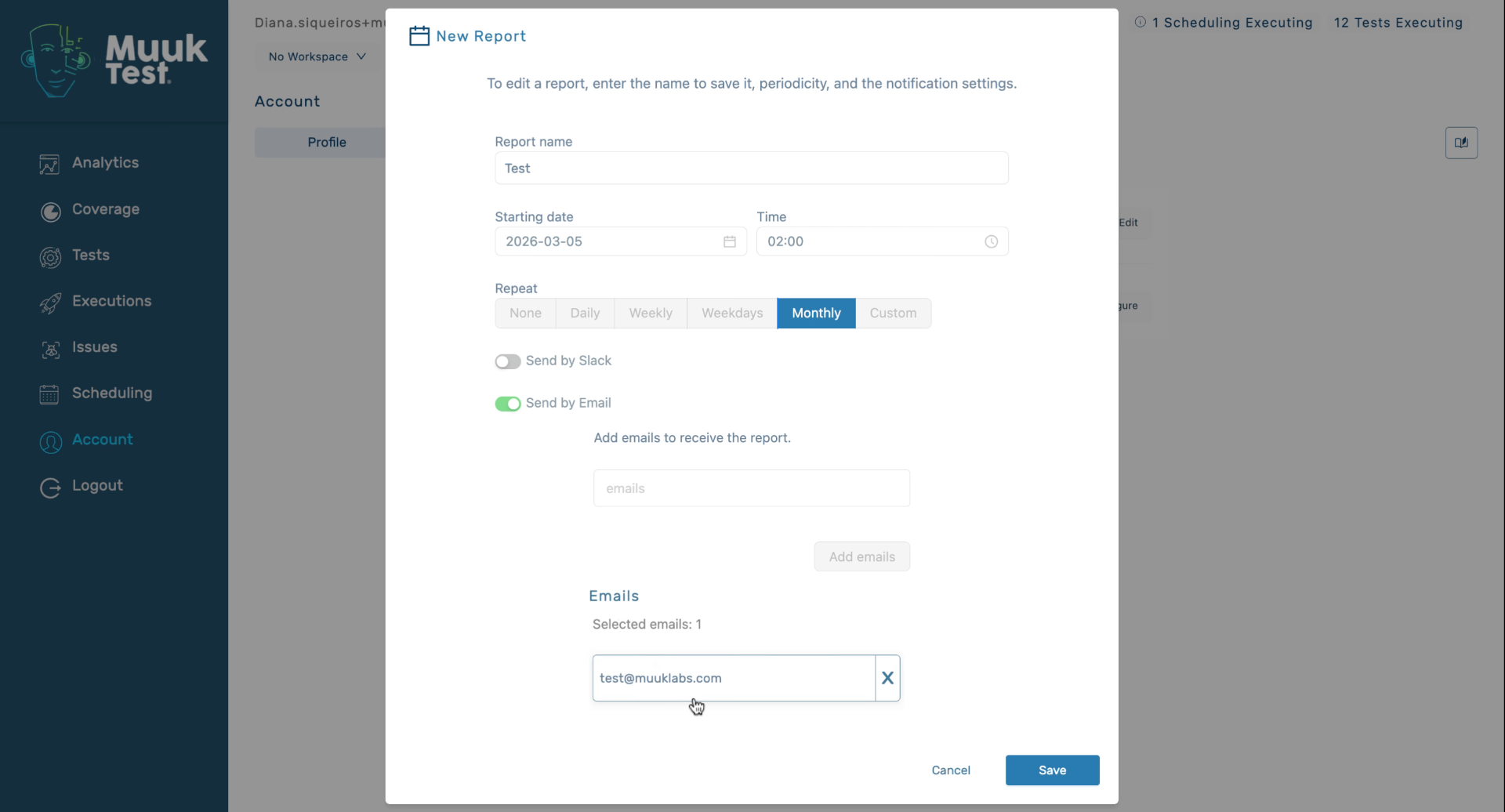 Save Report Configuration