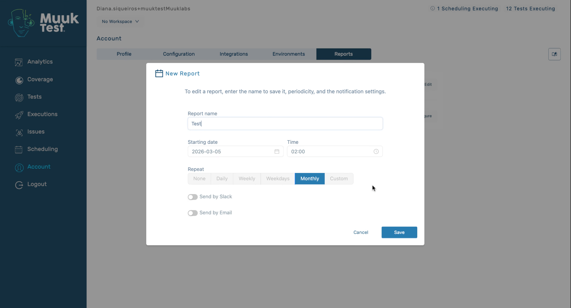 Select Report Delivery Method