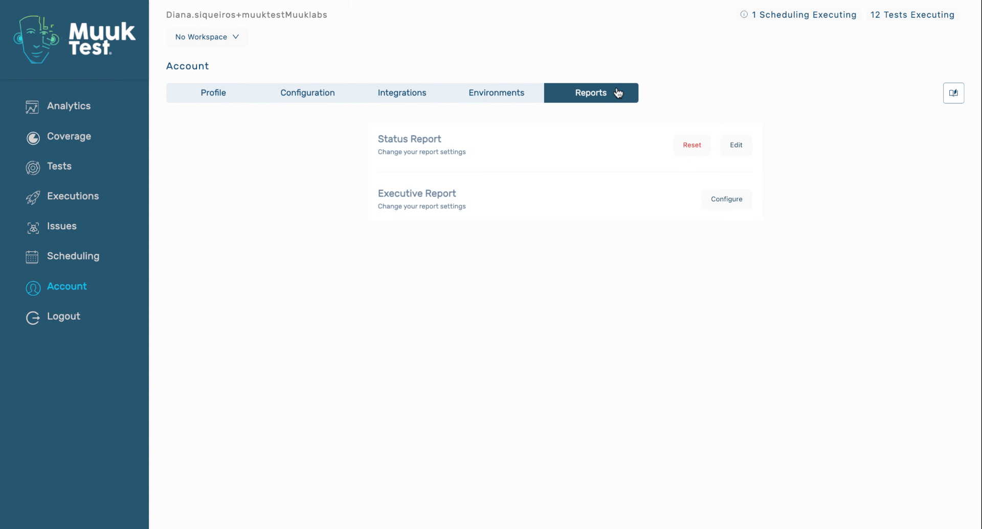 Access Executive Report Configuration