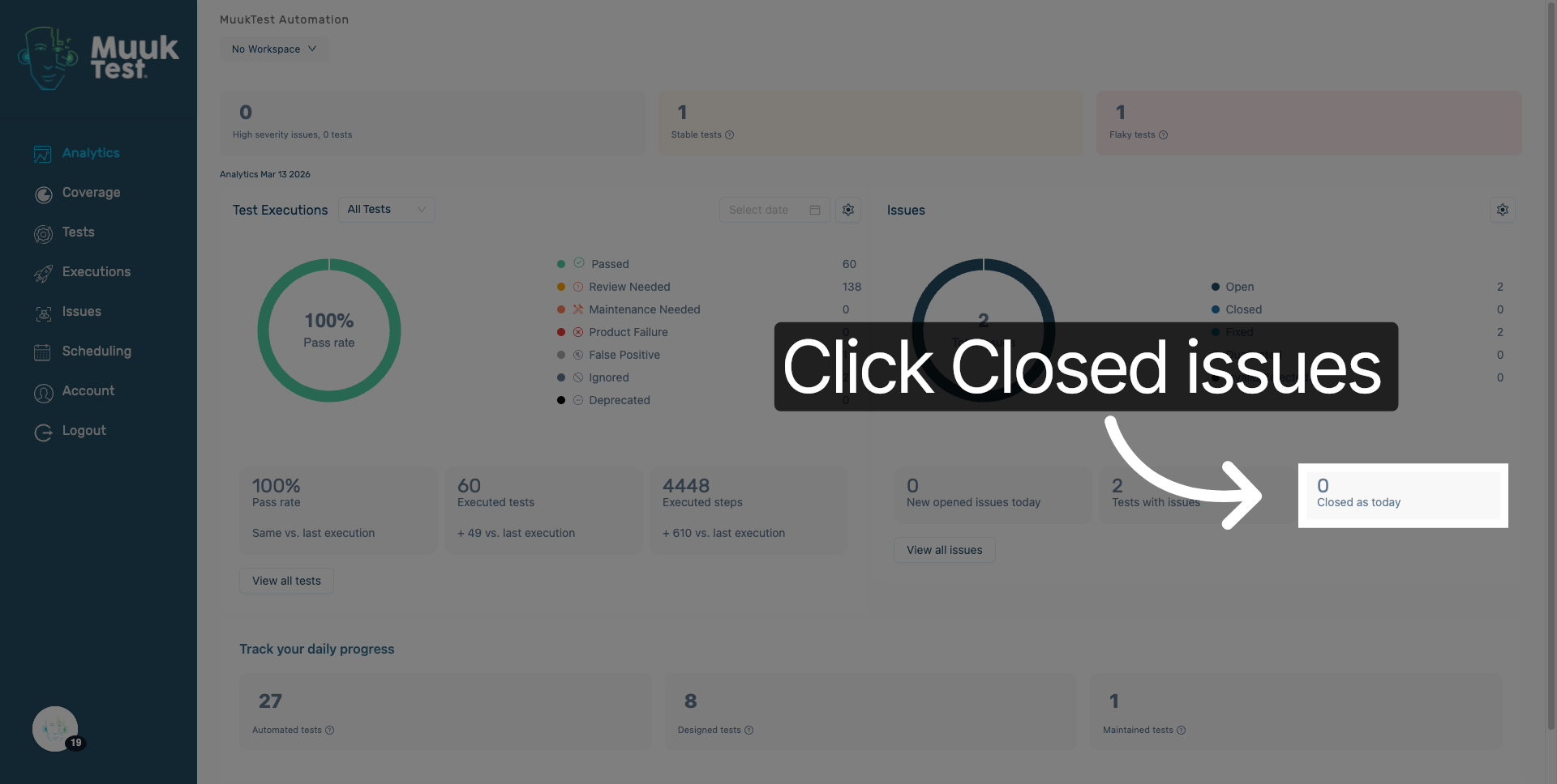 Closed Issues Today