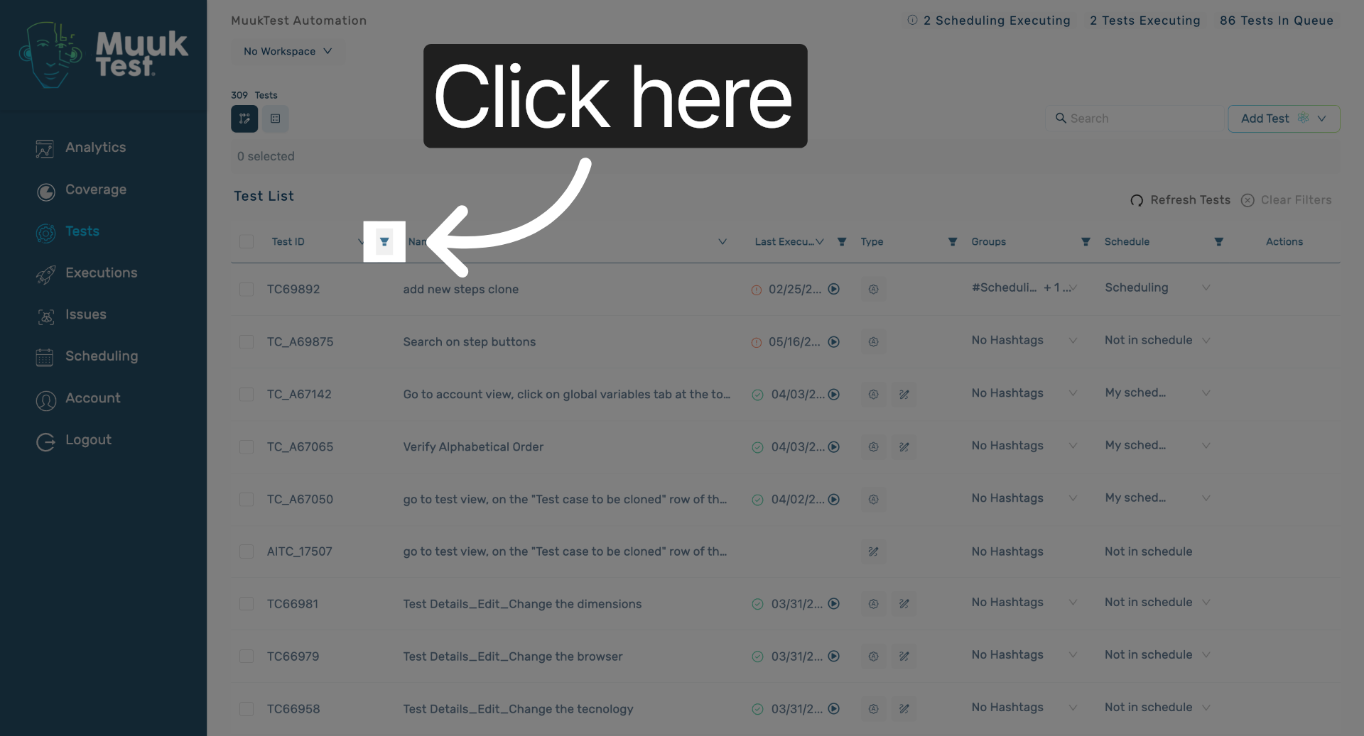 Open Execution Options