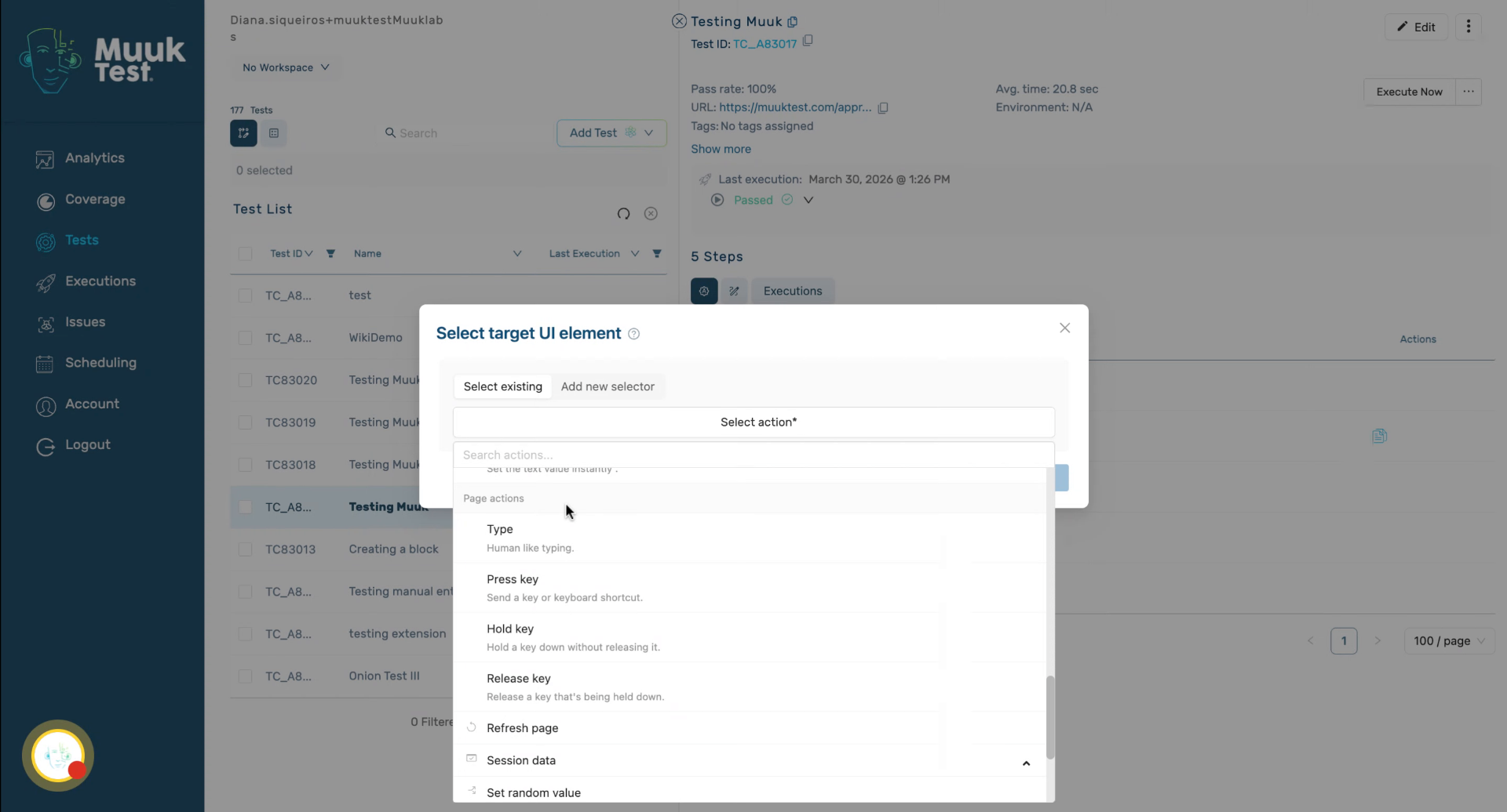 Perform Keyboard Page Actions