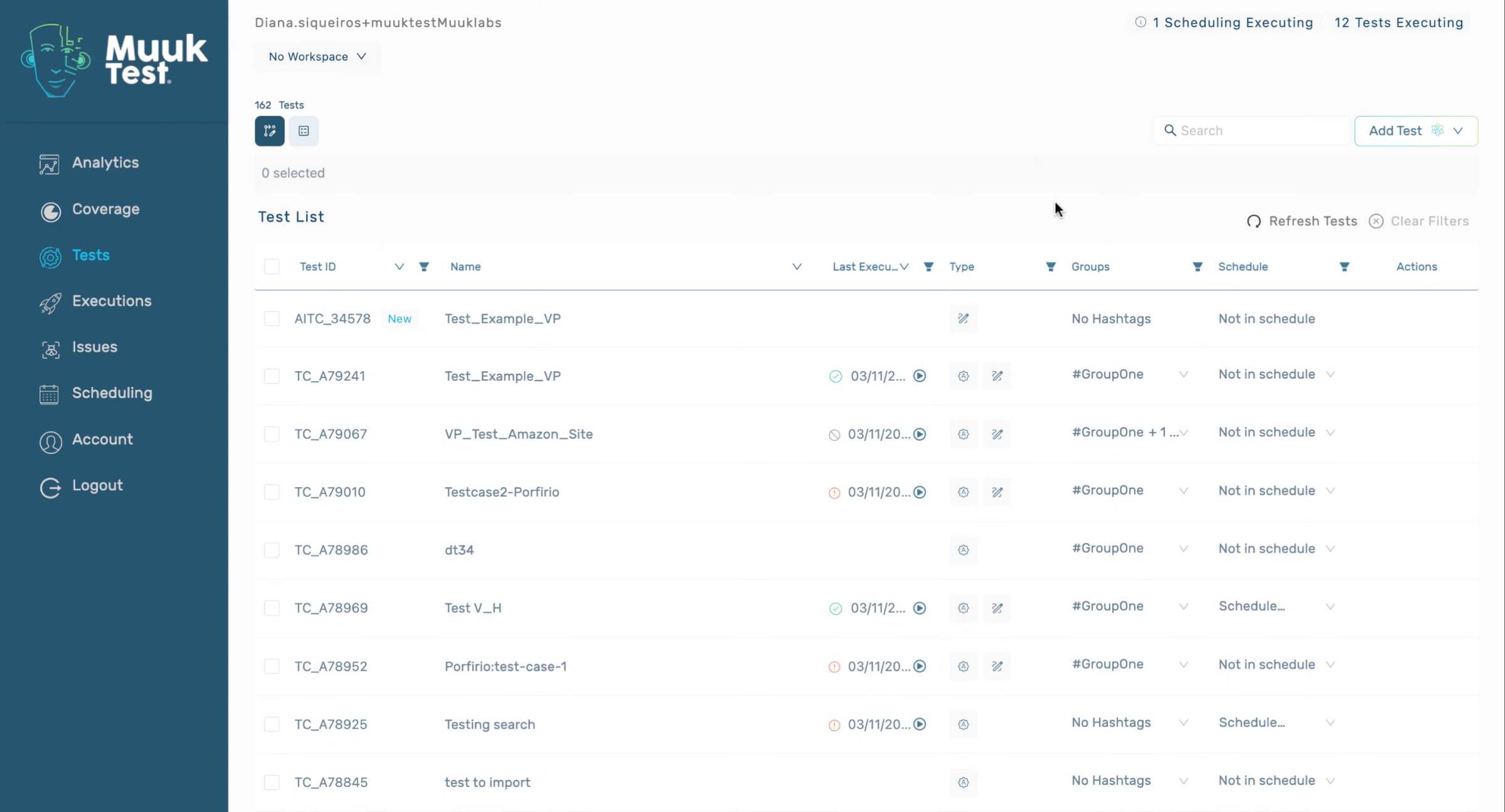 View Tests Within A Group