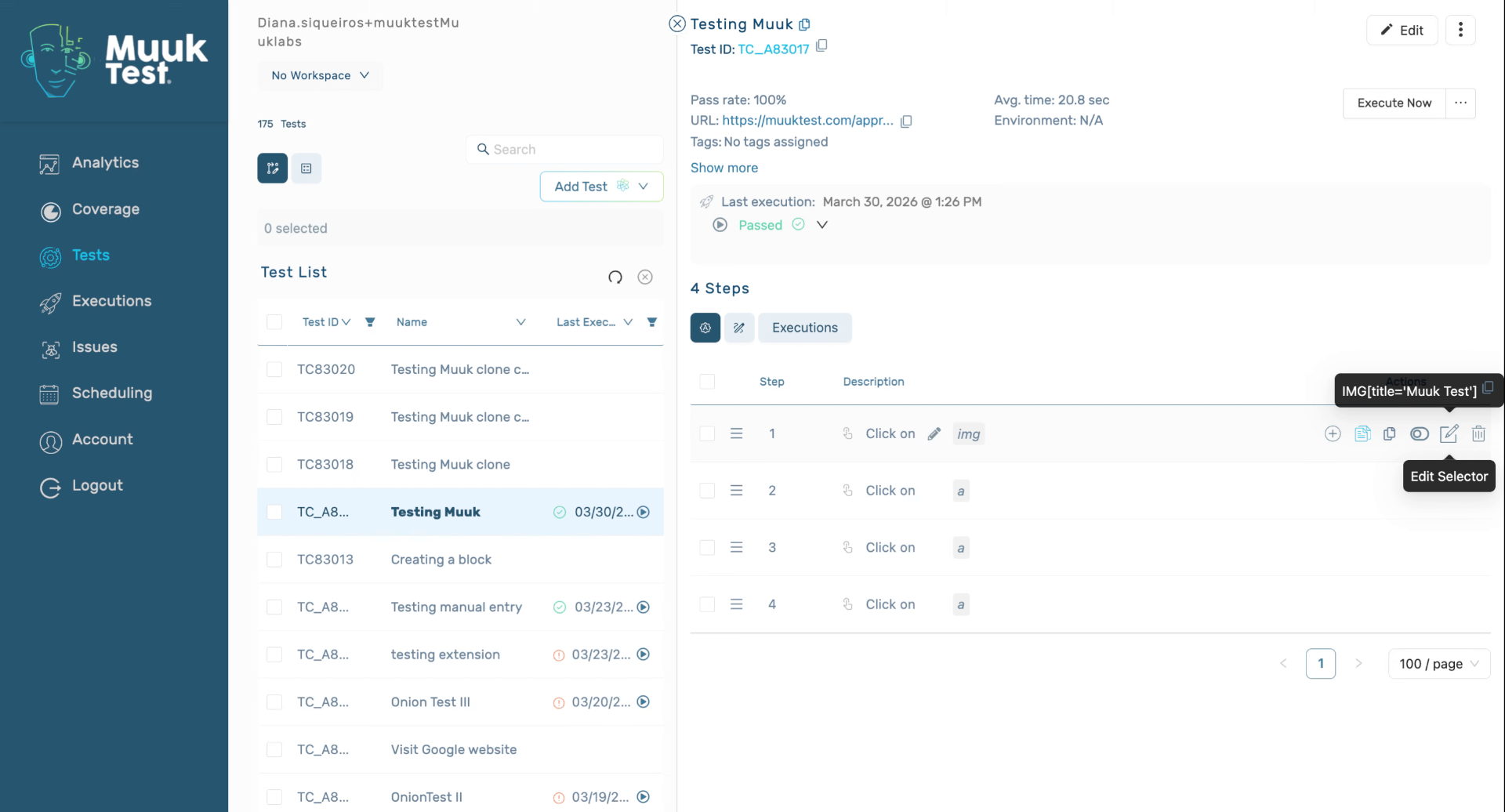 Review Selector Impact on Tests