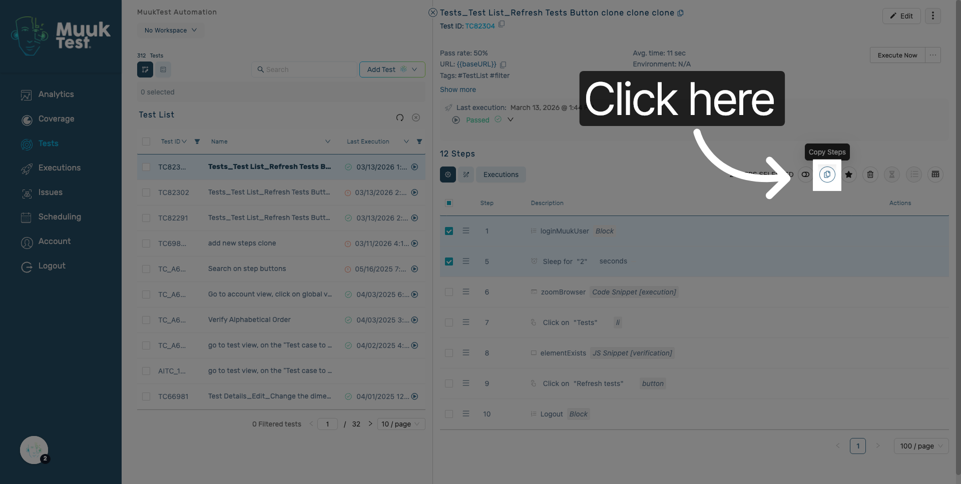 Access Paste Step Option