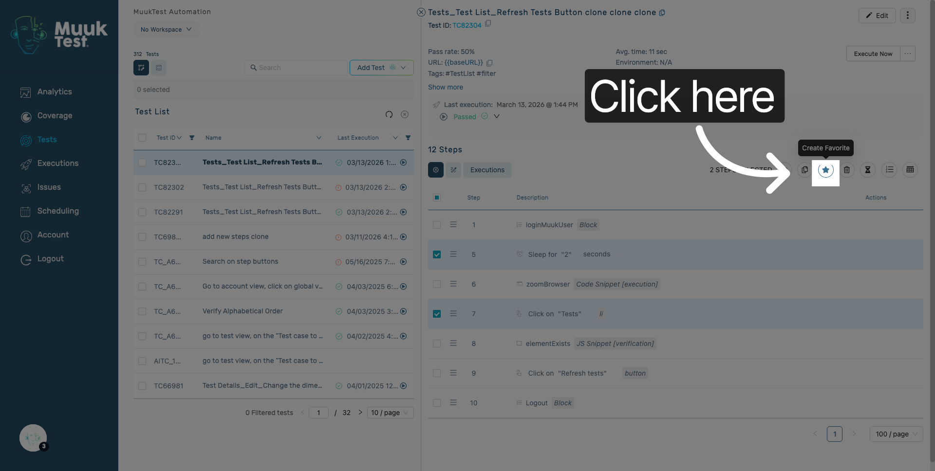 Open Favorites Options
