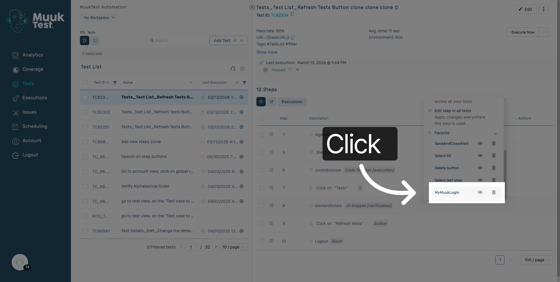 Select Existing Favorite
