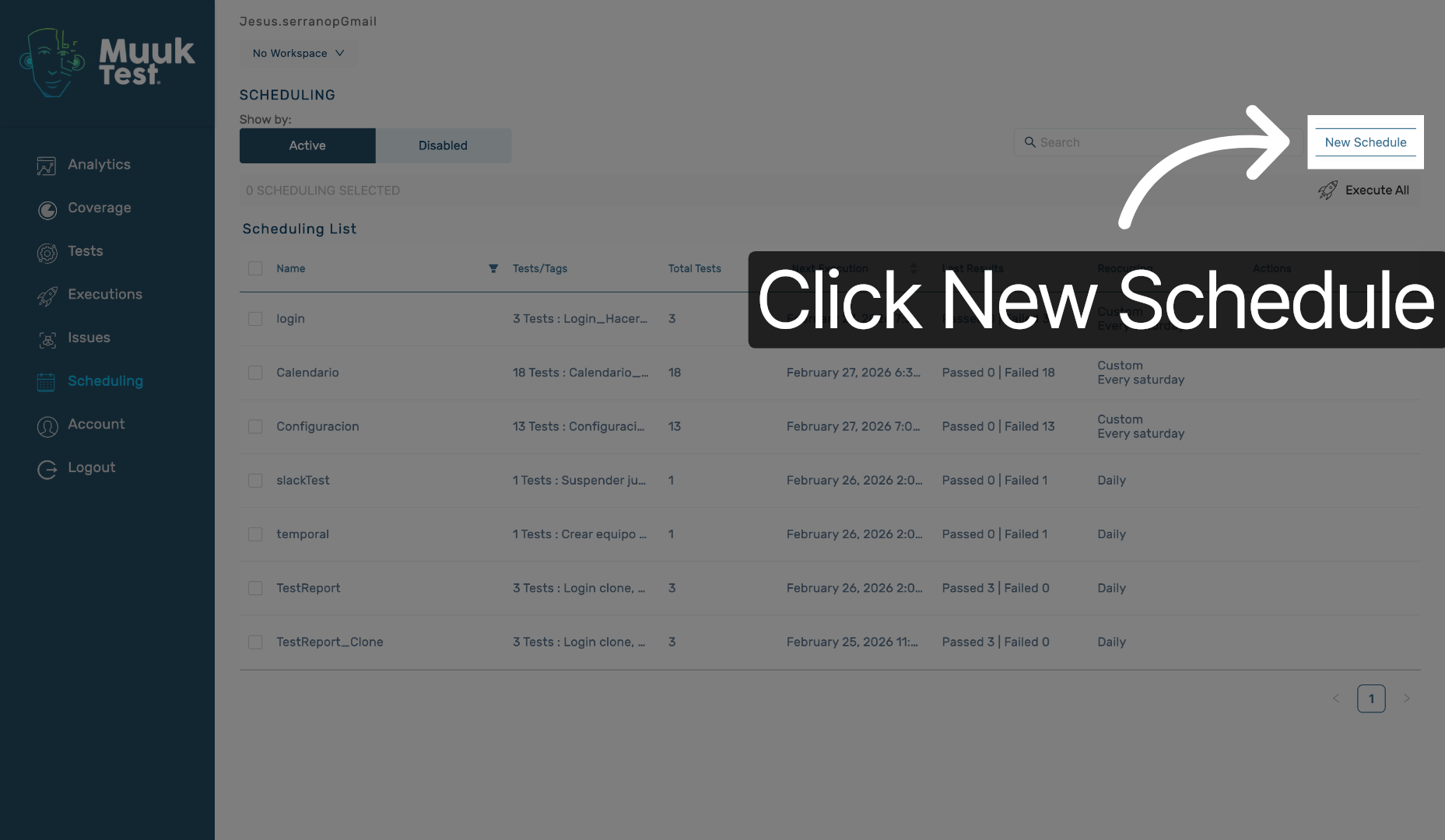 Initiate New Schedule Creation