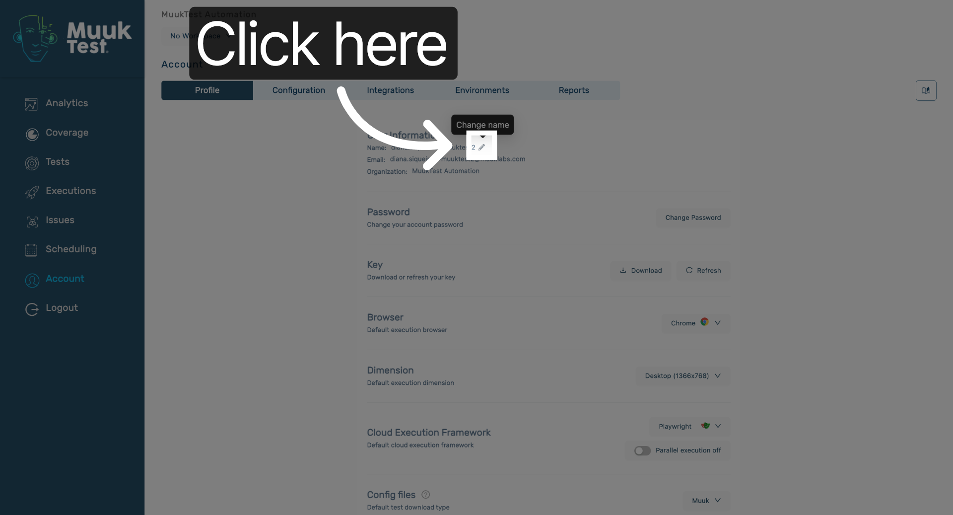 Open Username Section