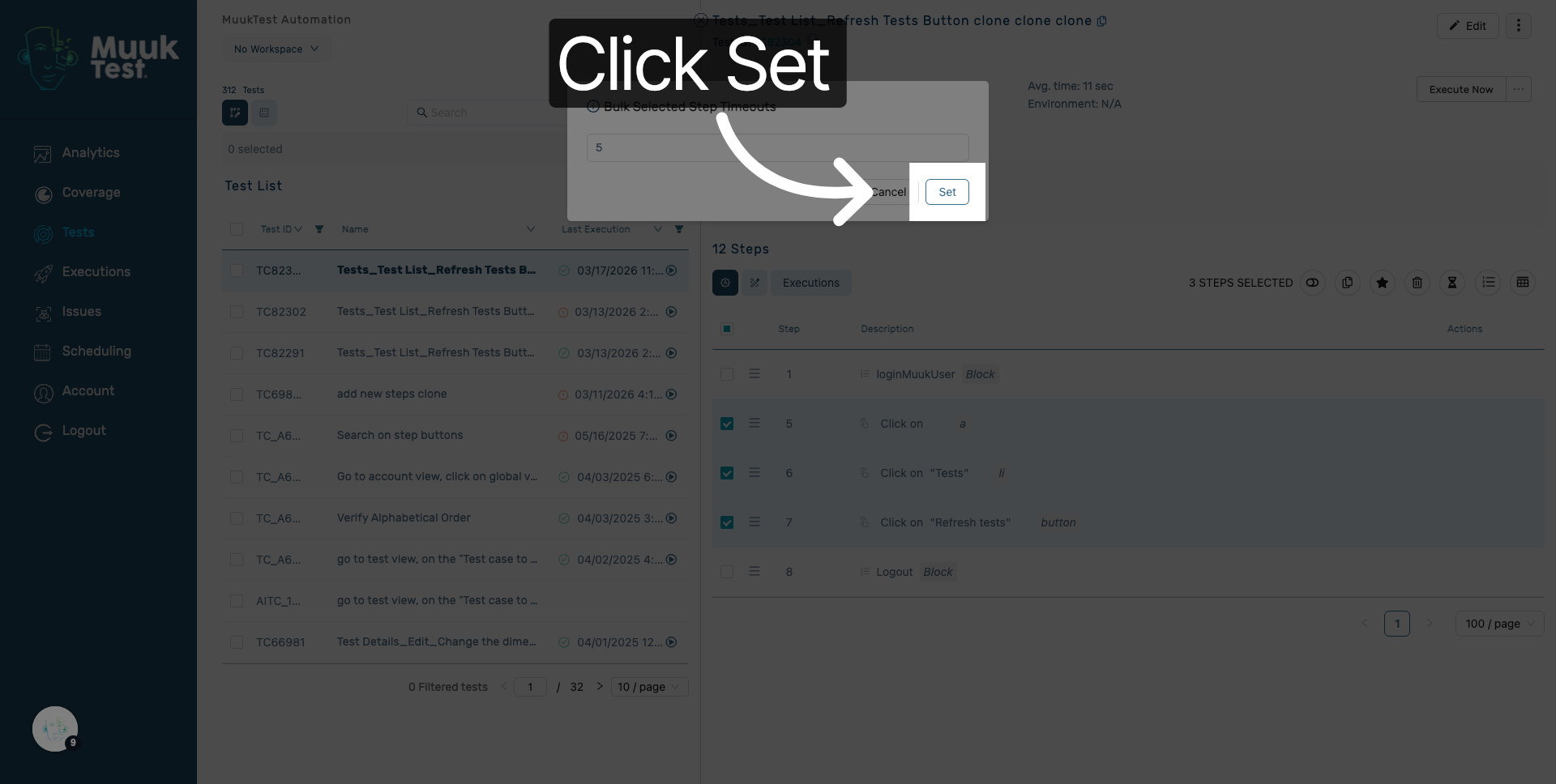 Confirm Timeout Setting