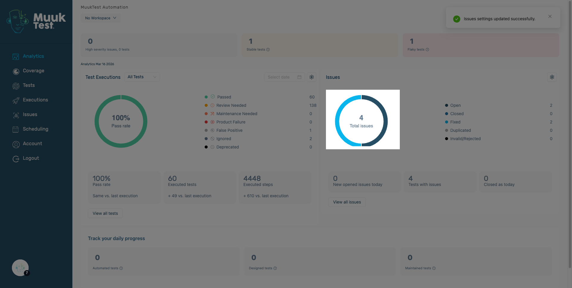 Confirm Status Update Completion