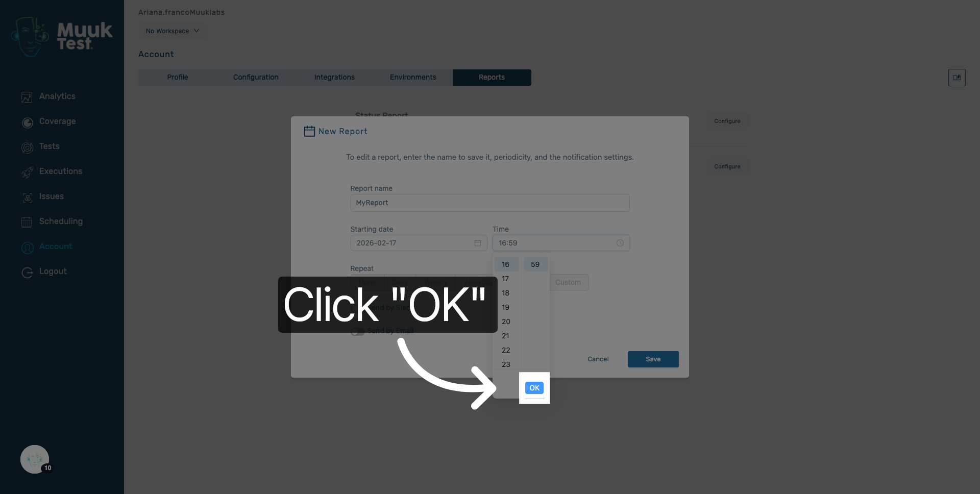 Confirm Date and Time