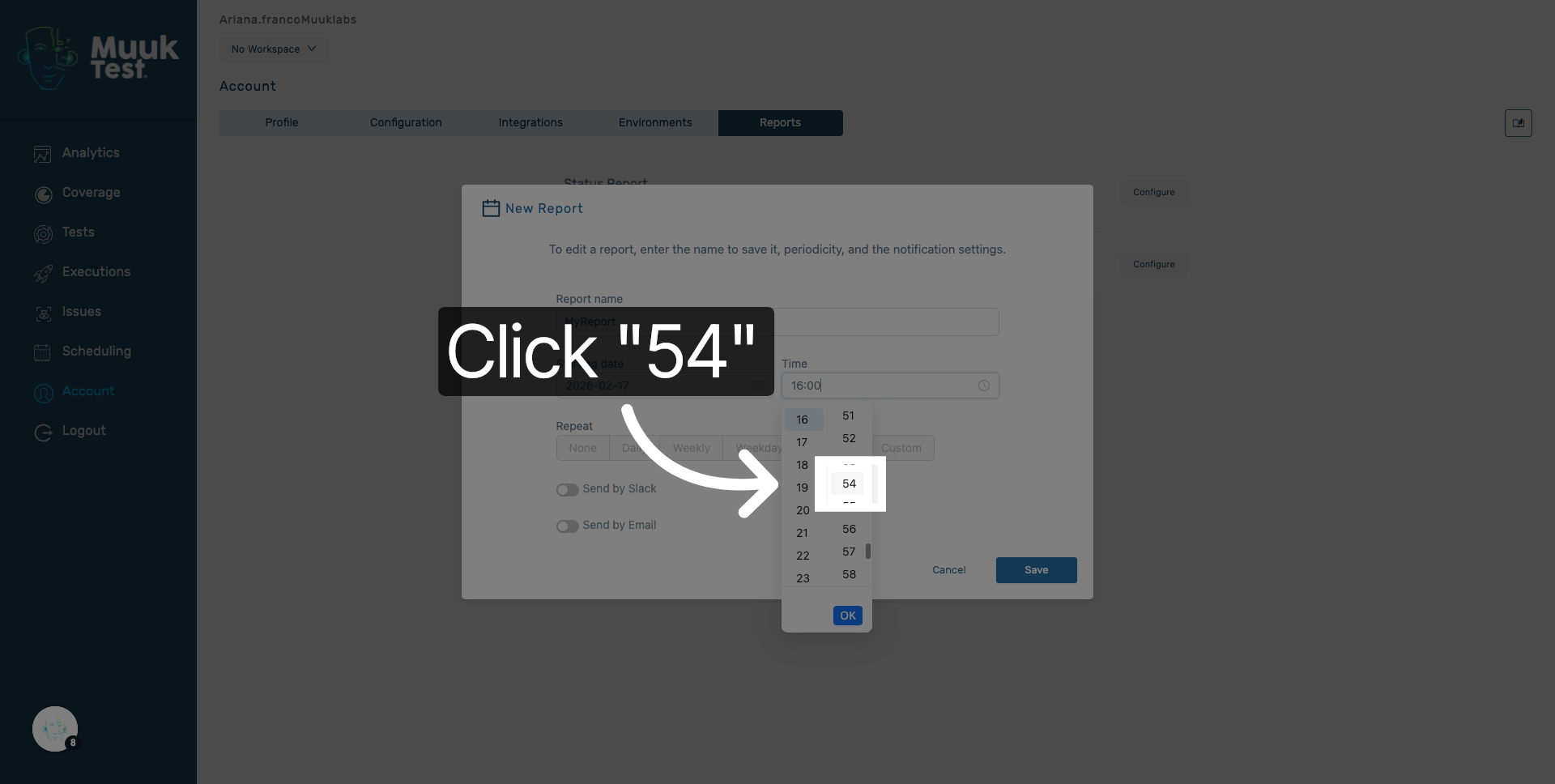 Select Report Minute