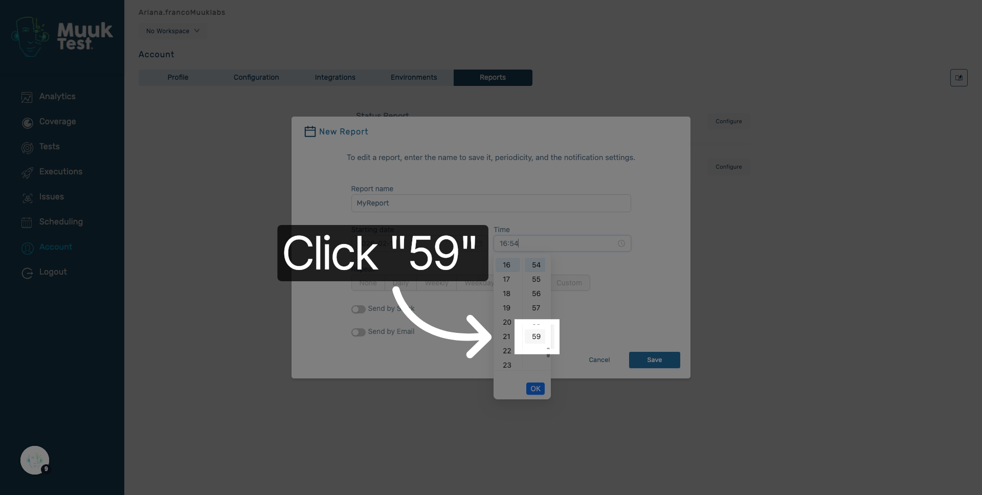 Adjust Report Seconds