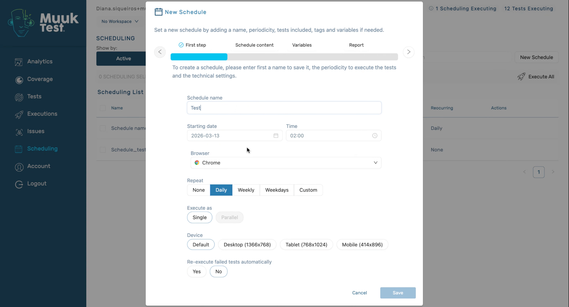 Set Start Date And Browser