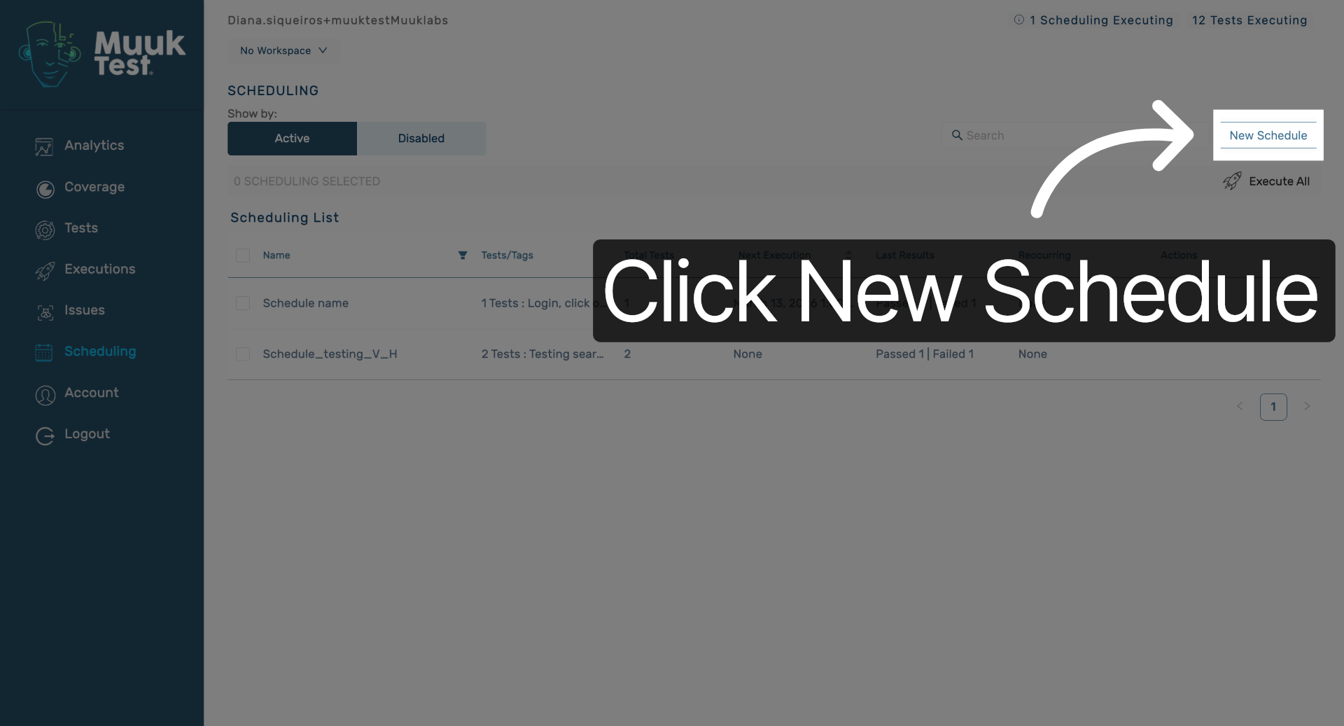 Create New Schedule