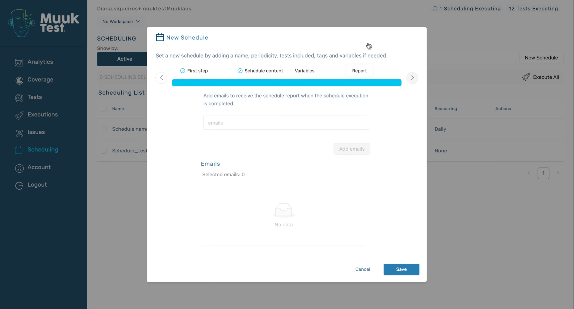 Enable Reports And Save Schedule