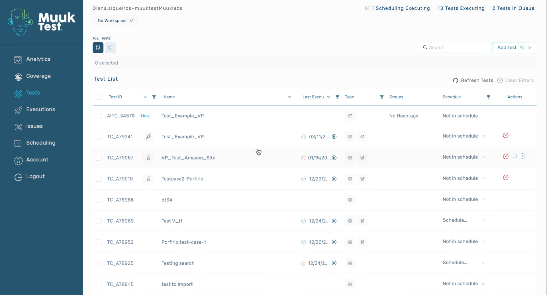 Use Alternative Test Execution View