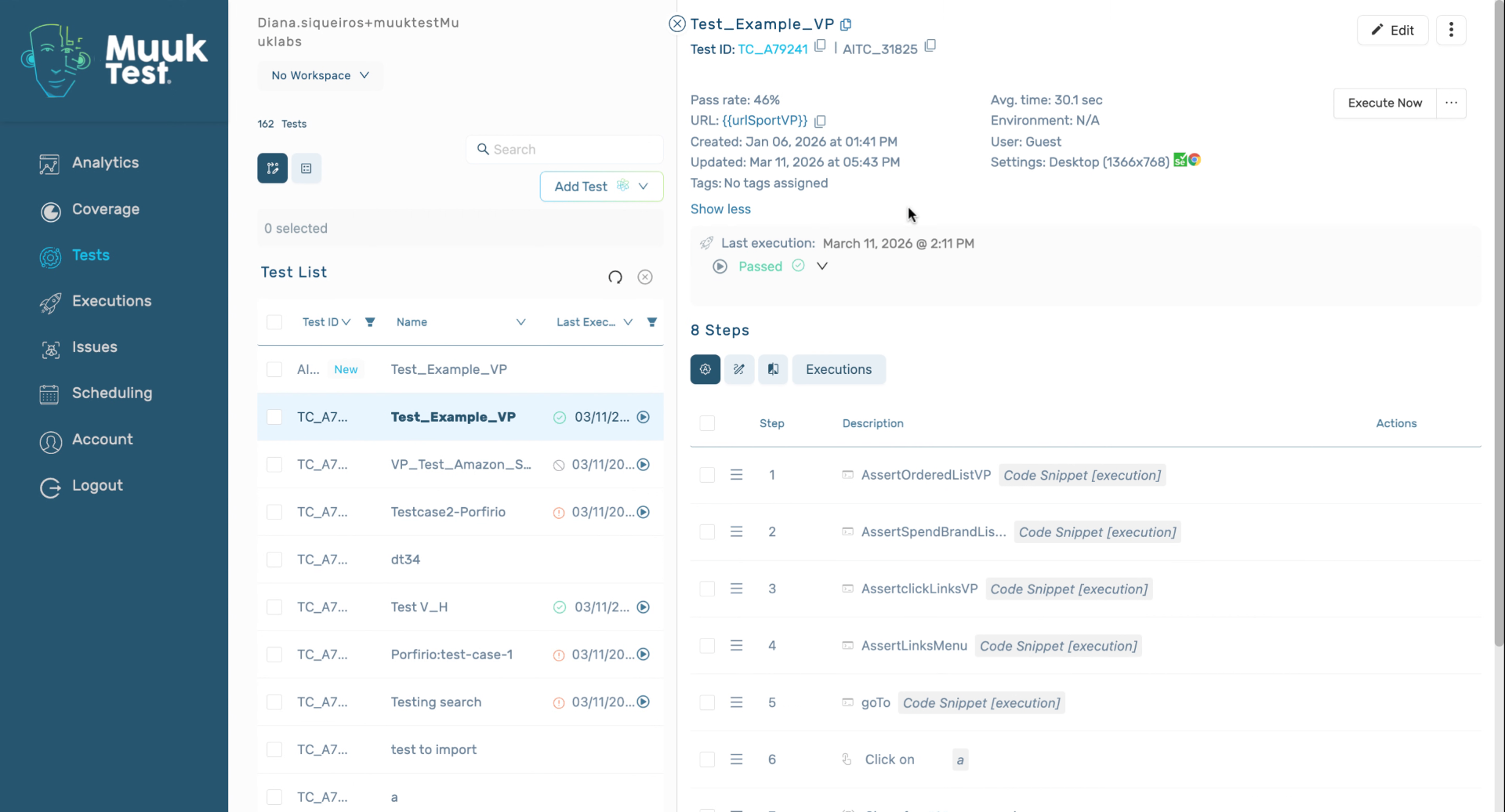 Review Test Creation And Execution Settings