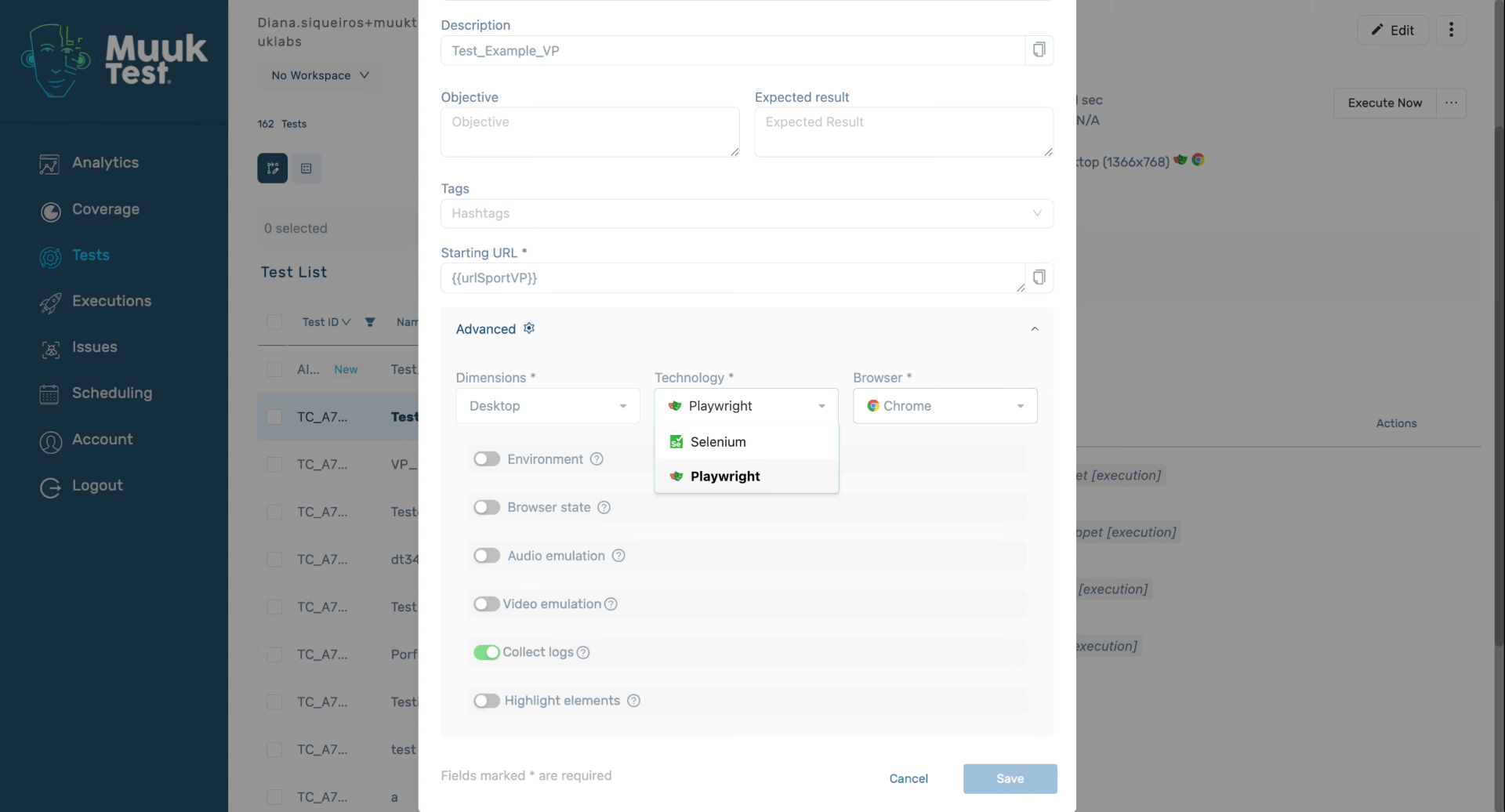 Select Browsers for Integration