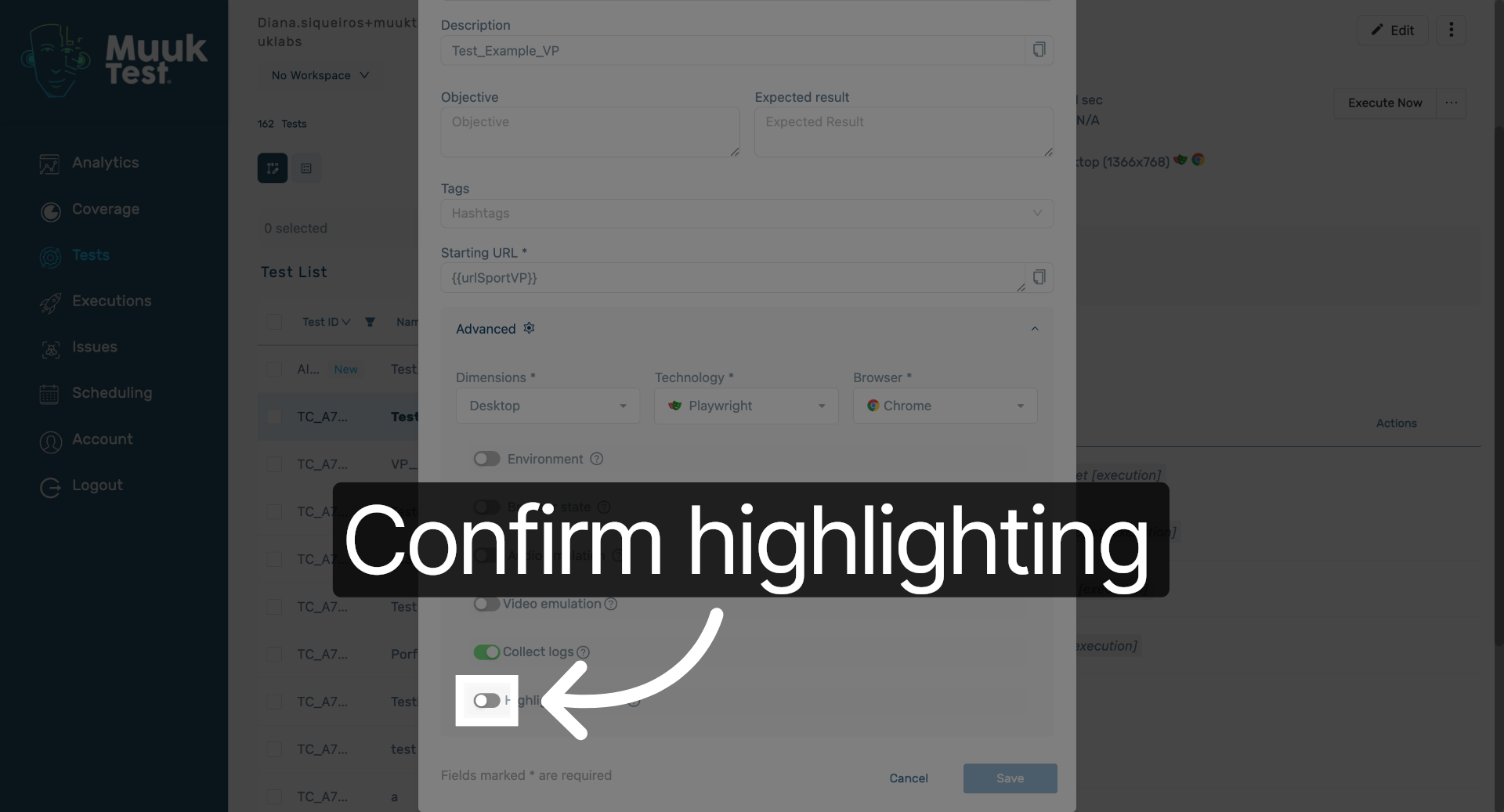 Confirm Video Highlighting