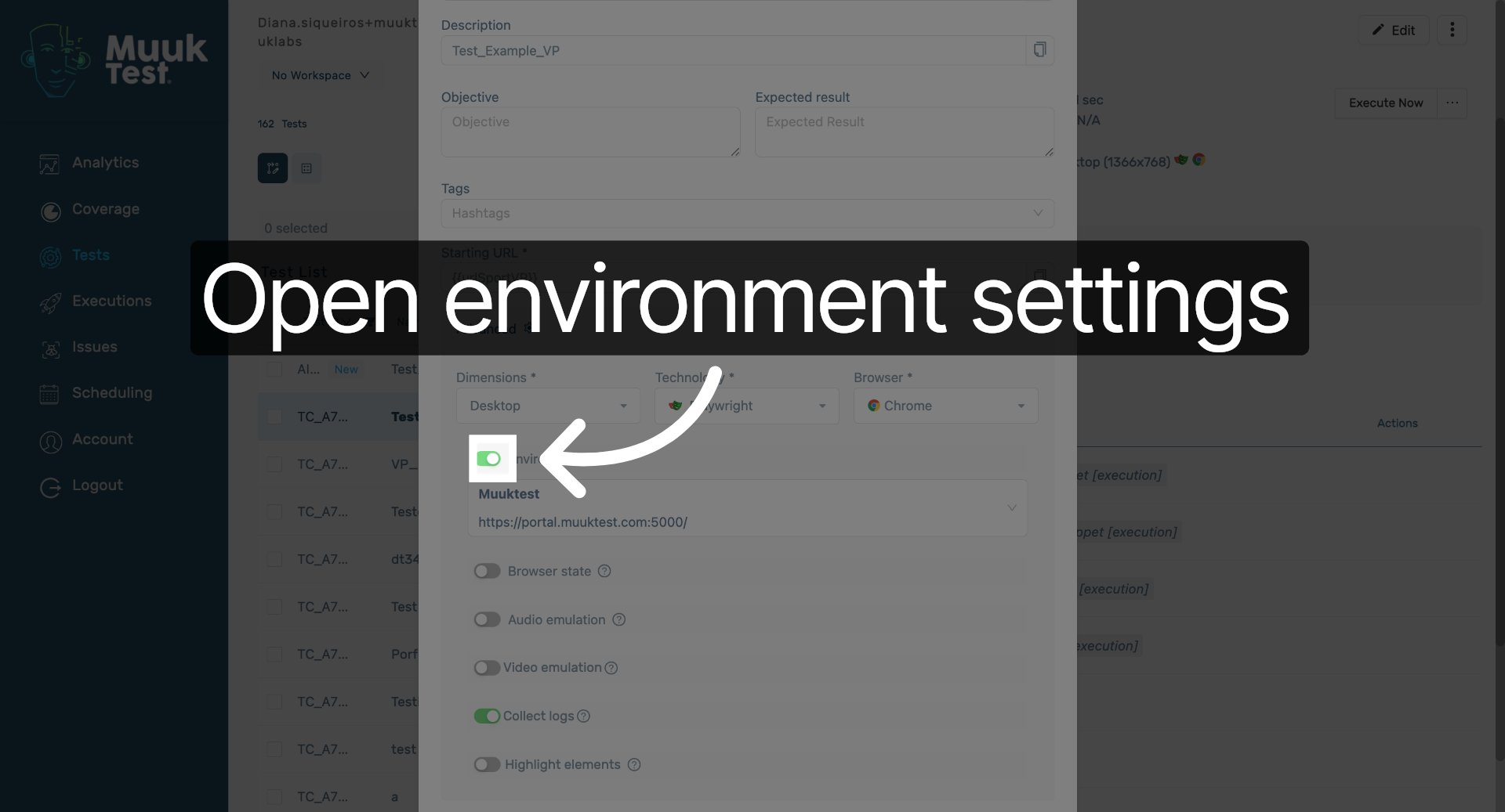 Open Environment Settings
