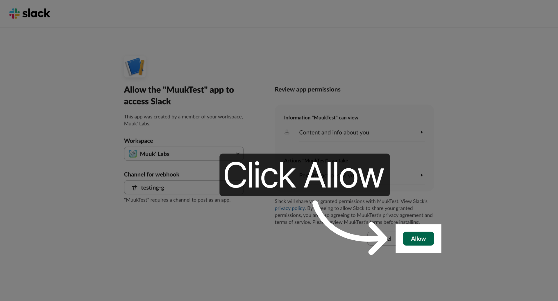 Click Allow Button