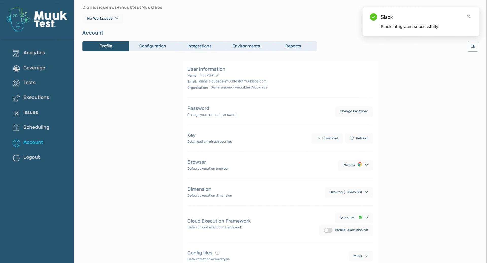 Confirm Slack Configuration