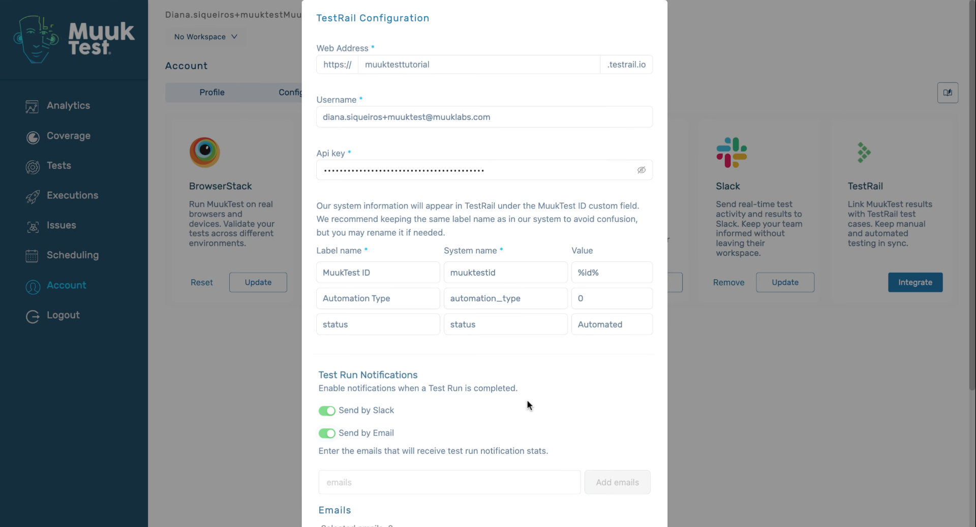 Add Notification Emails