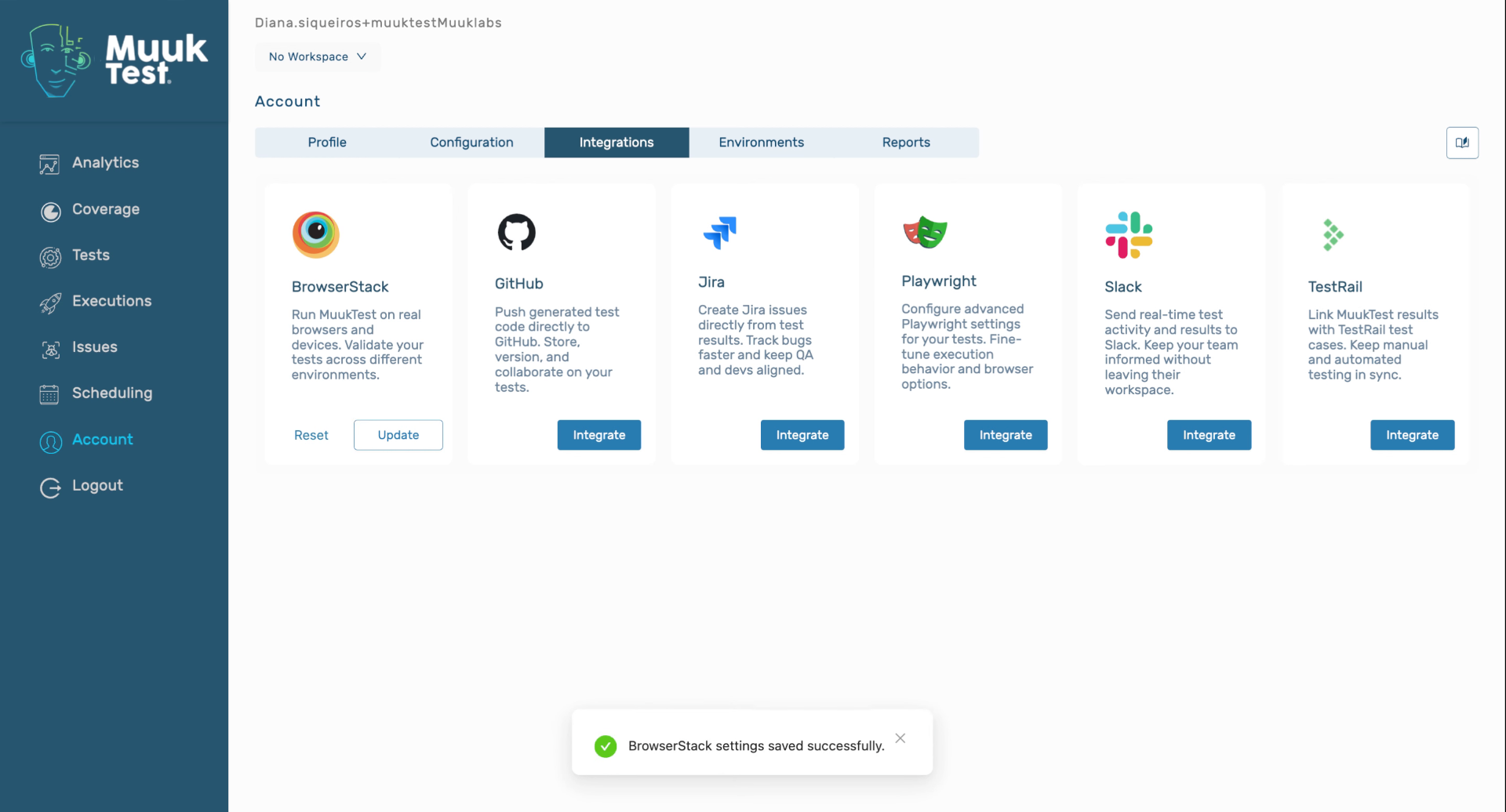 Confirm Integration Completion