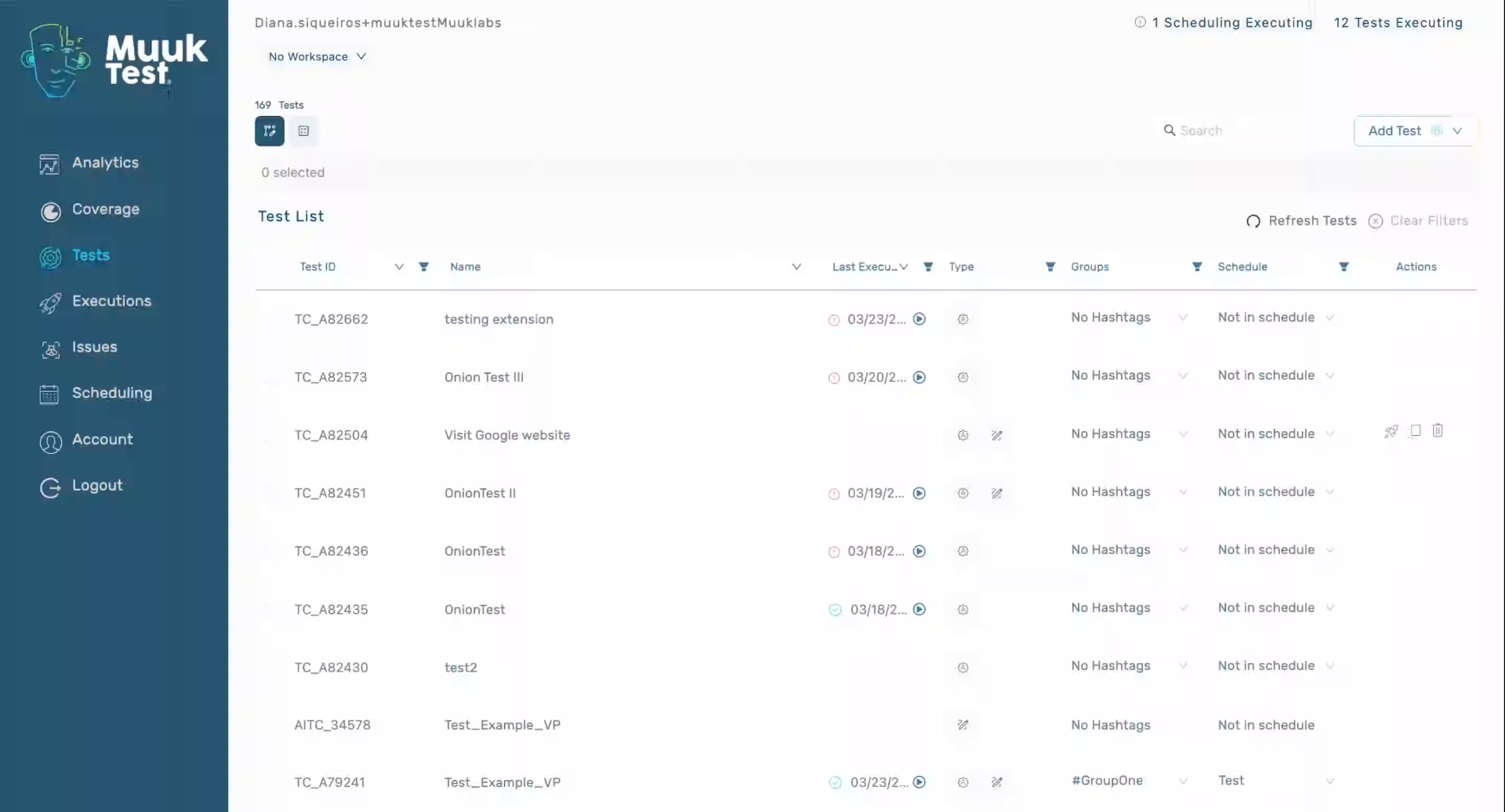 Locate Add Test Button