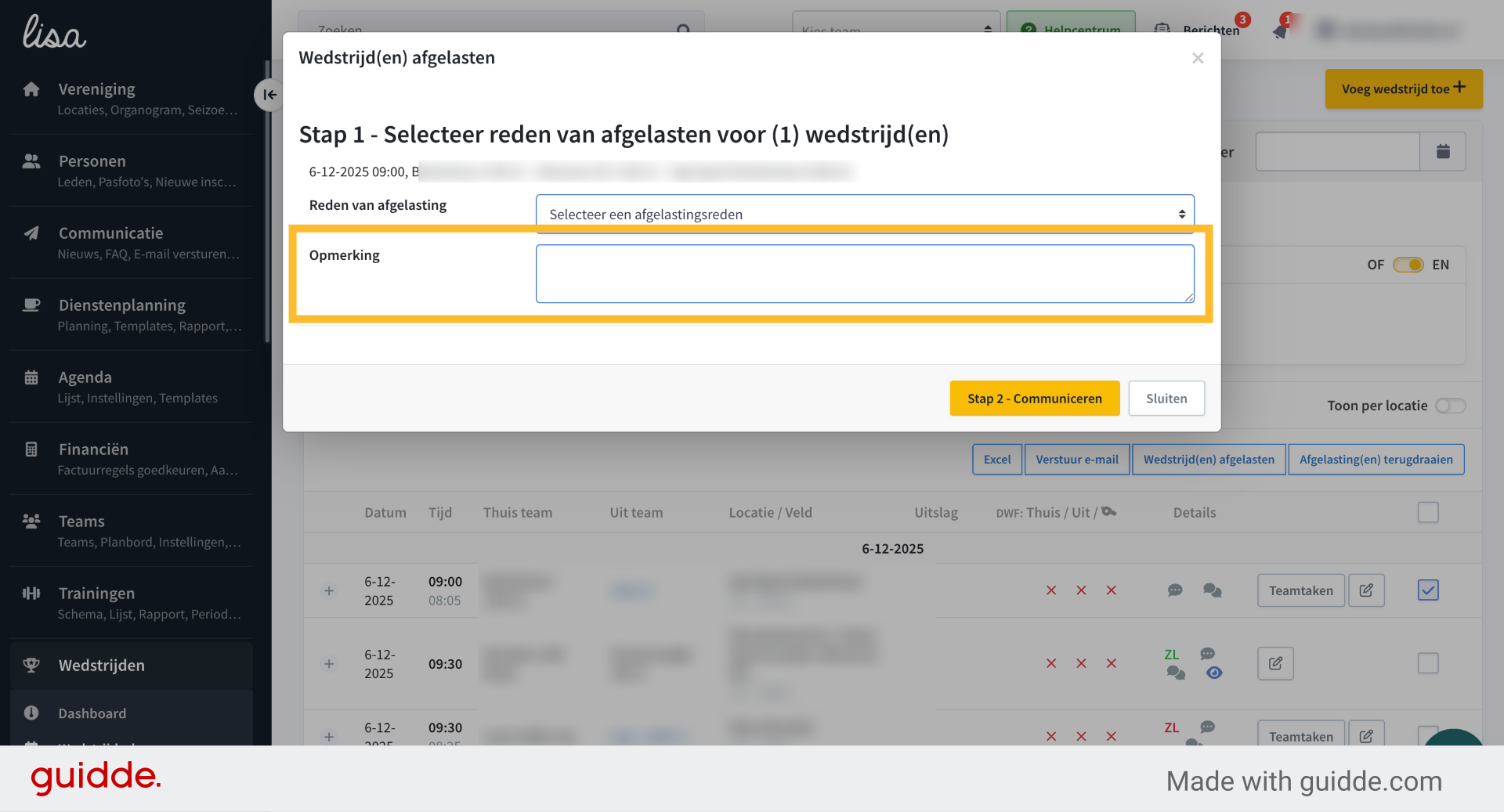 Optioneel: Vul een opmerking in