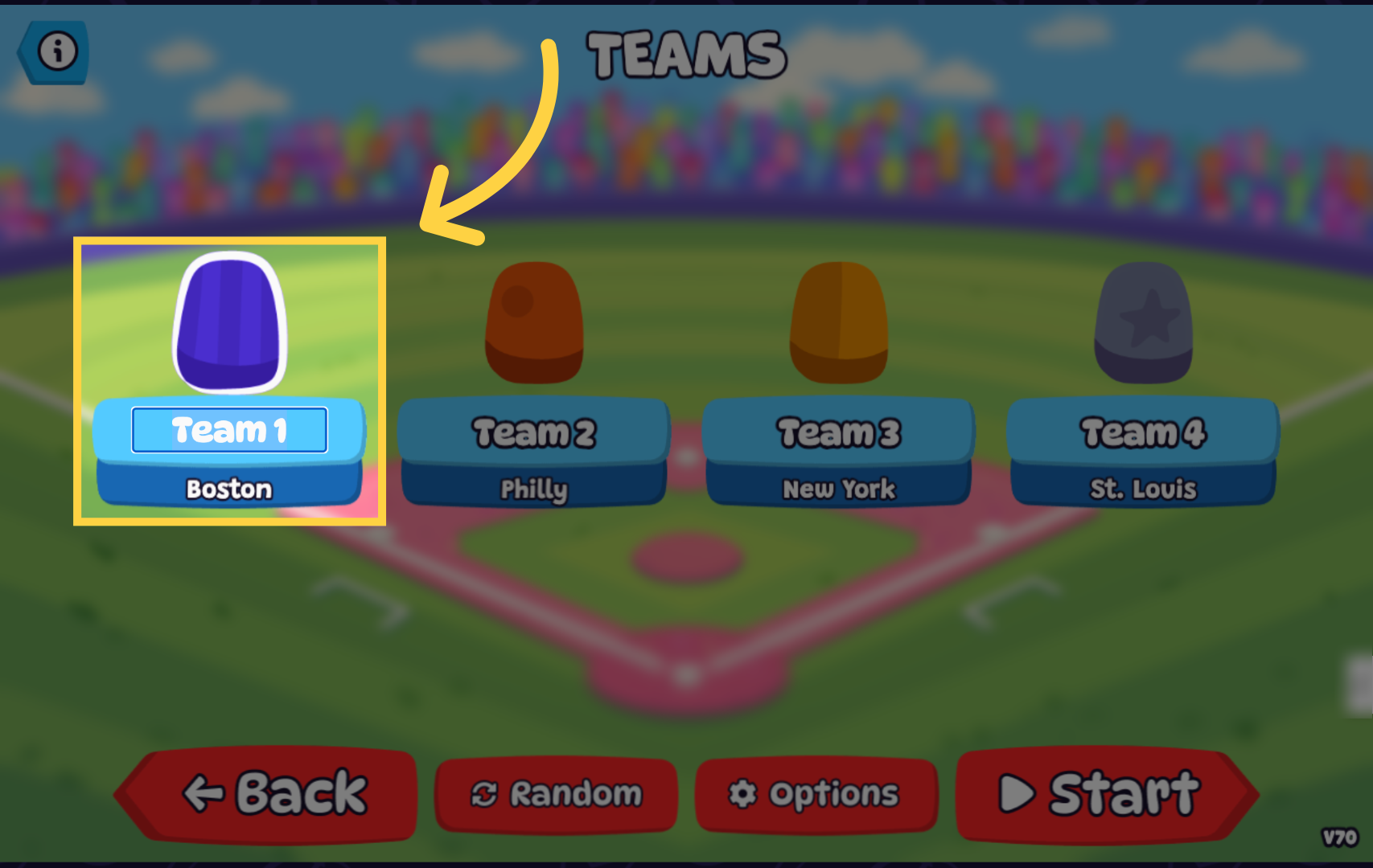 Team name and uniform
