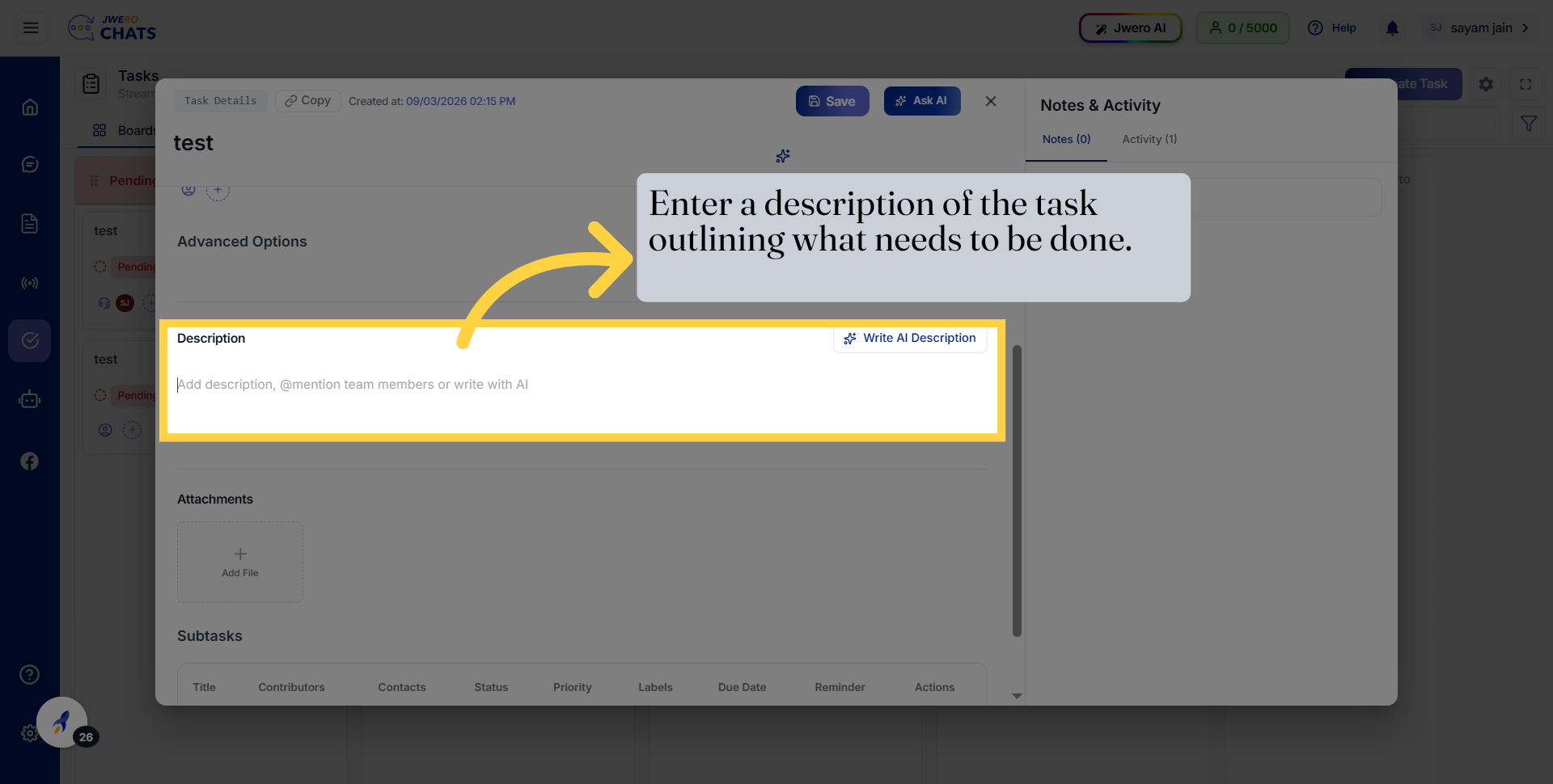 Add Task Description