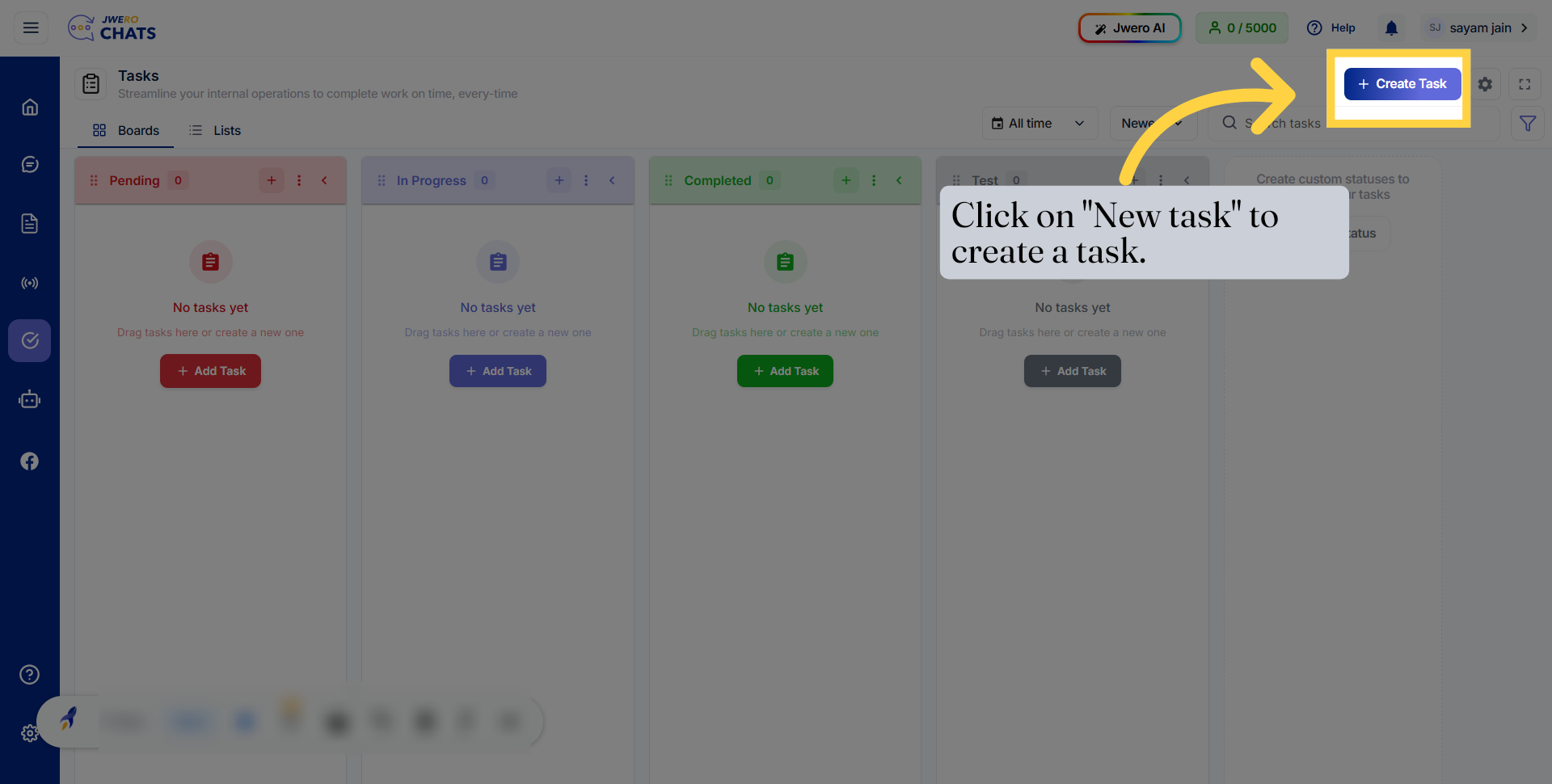 Initiate Task Creation