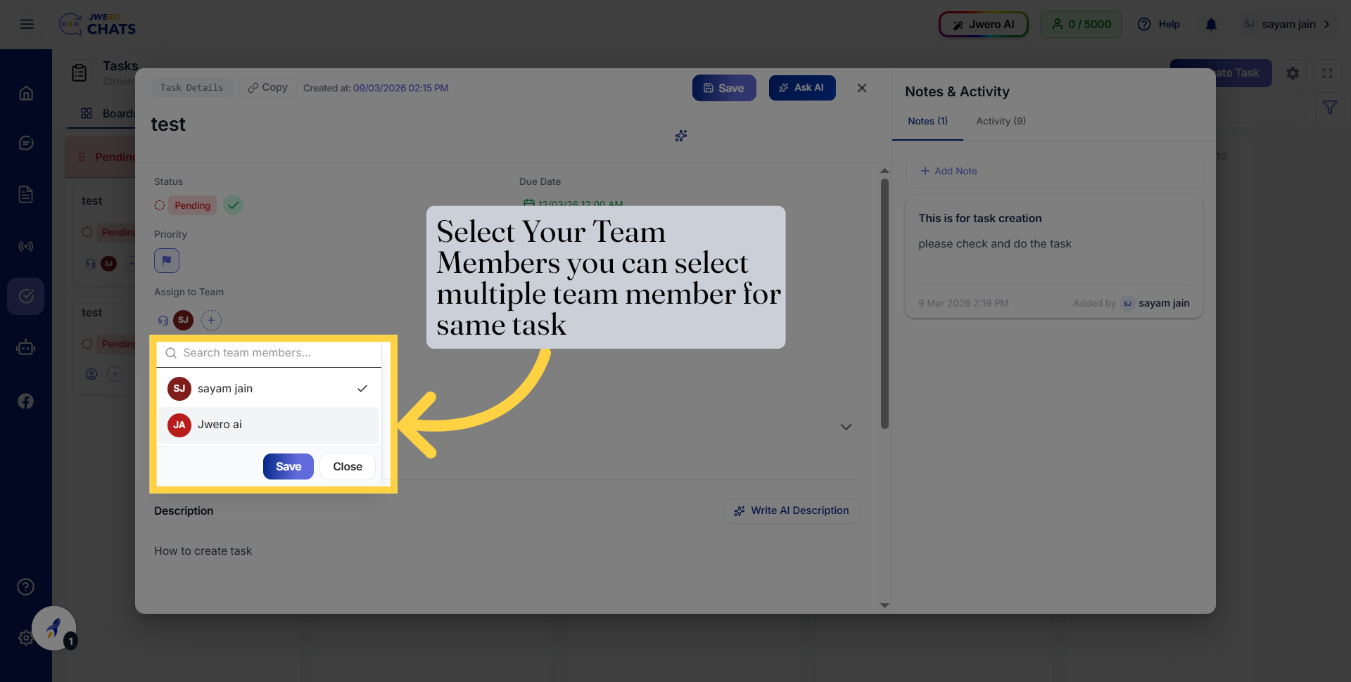 Select Jwero AI Option