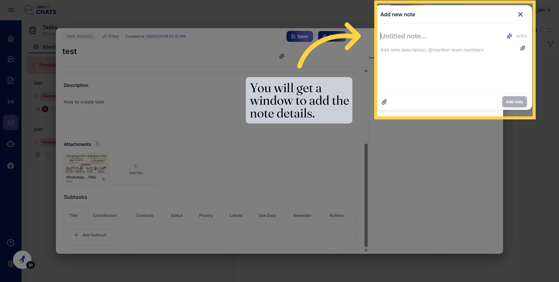 Select Note Title Field