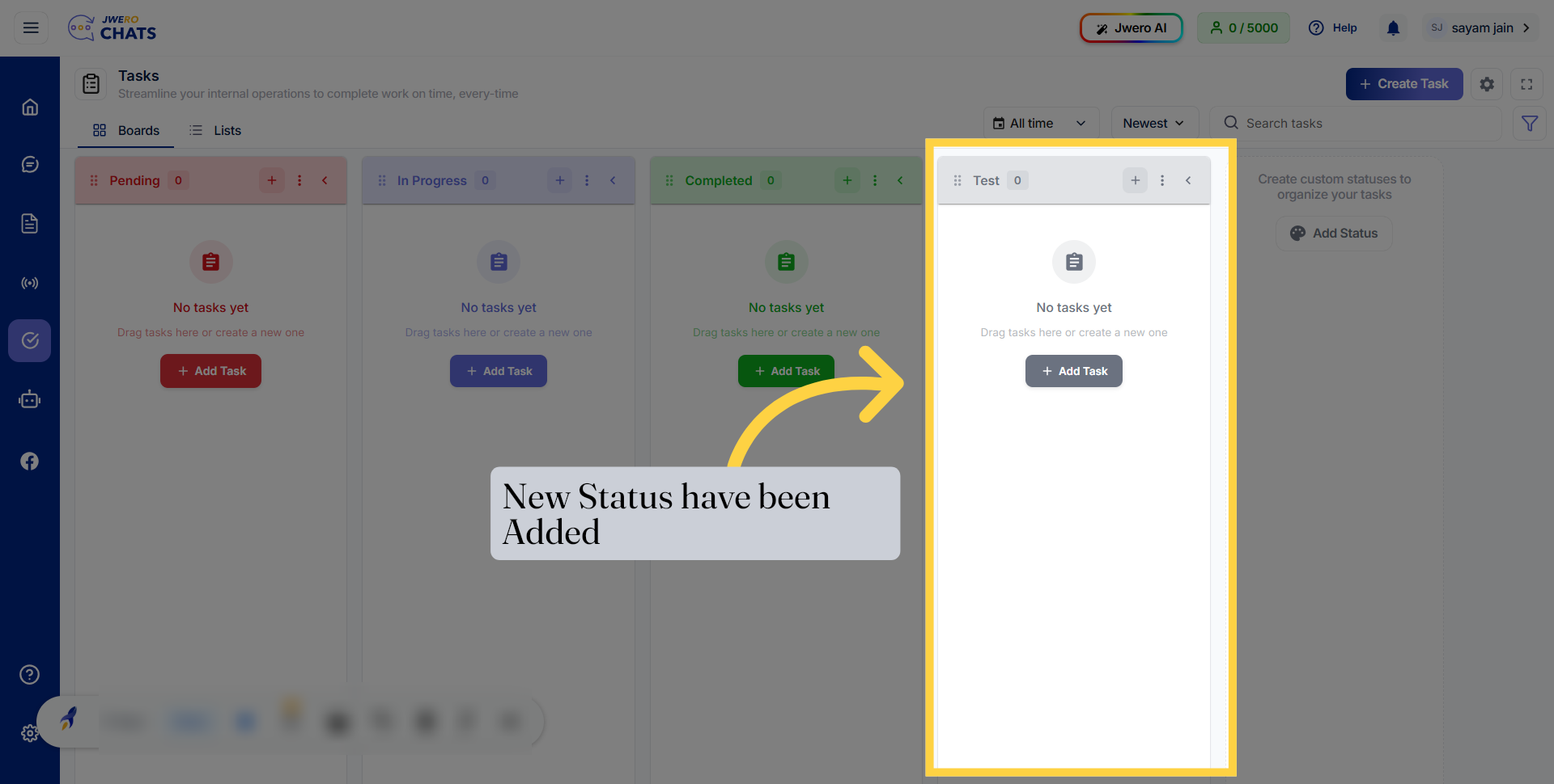 Initiate Task Creation