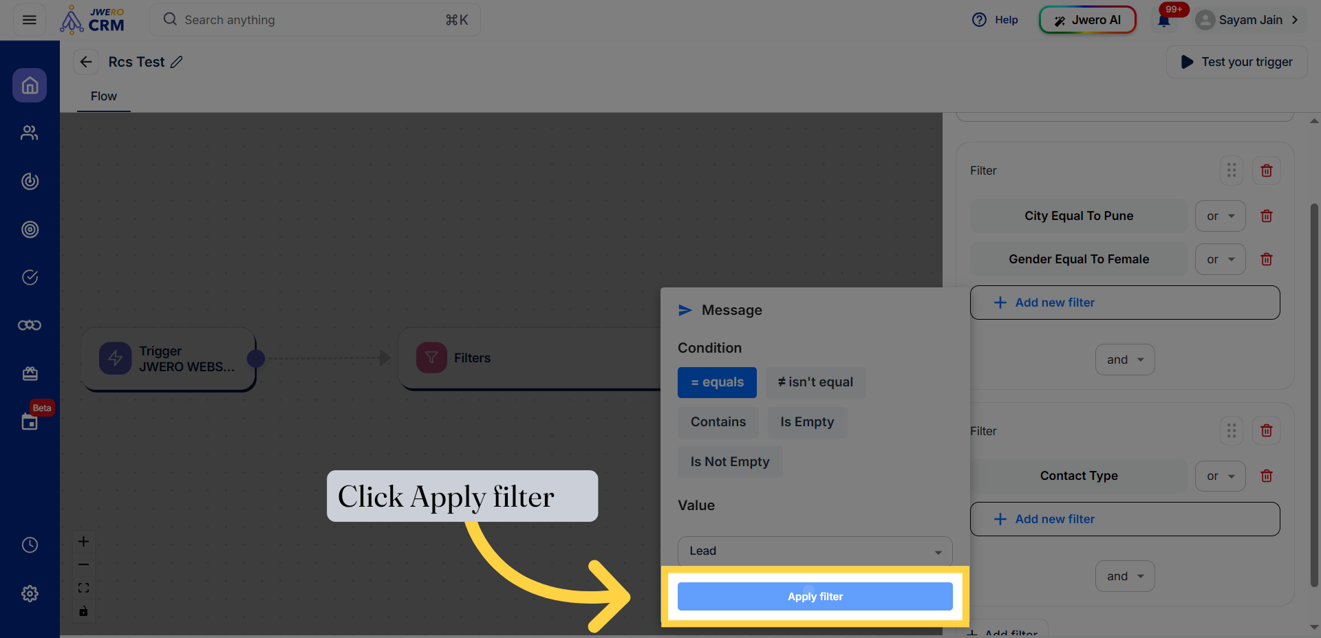 Apply Configured Filter