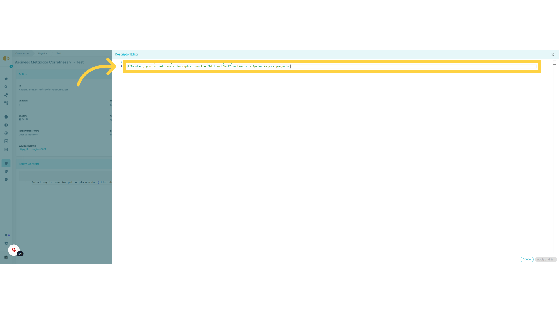 Paste your descriptor