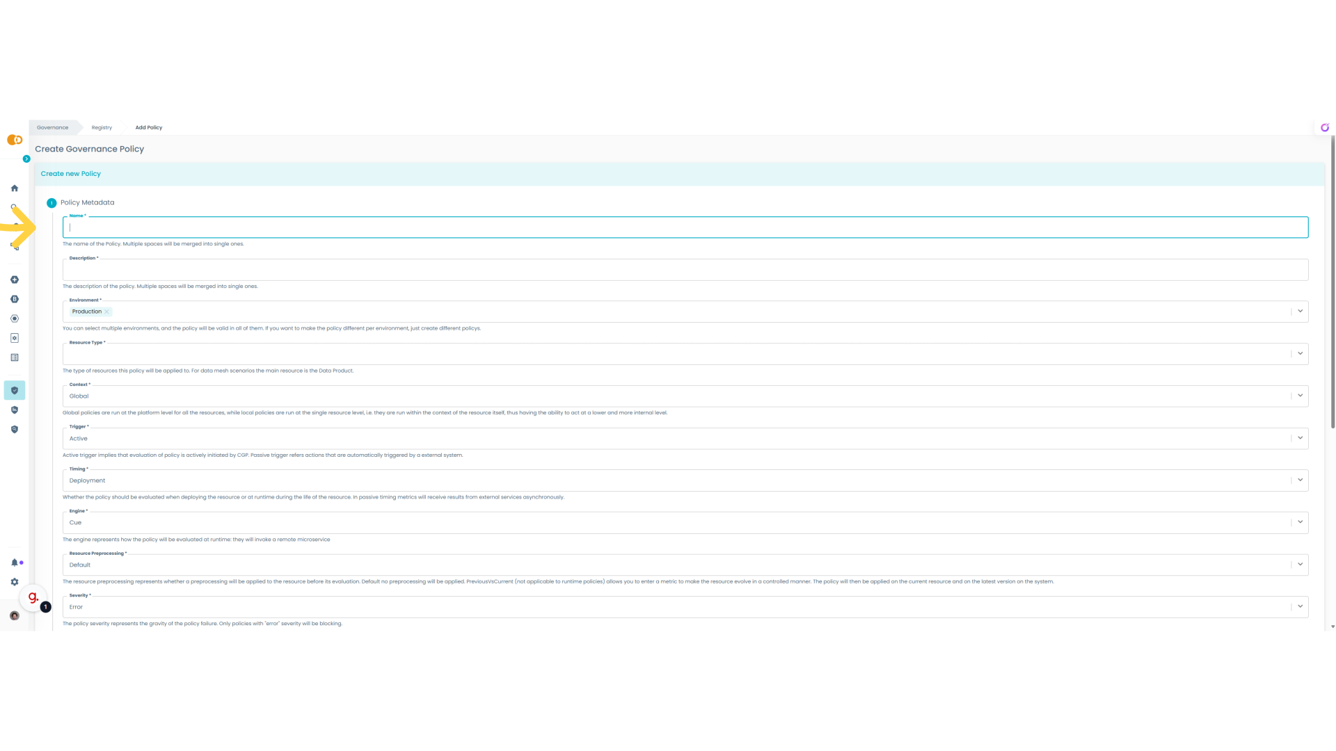 Policy Metadata