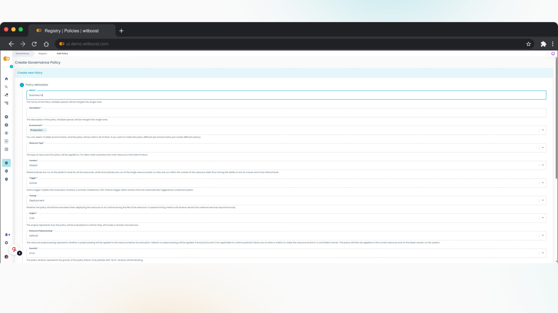 Business Metadata Corretness