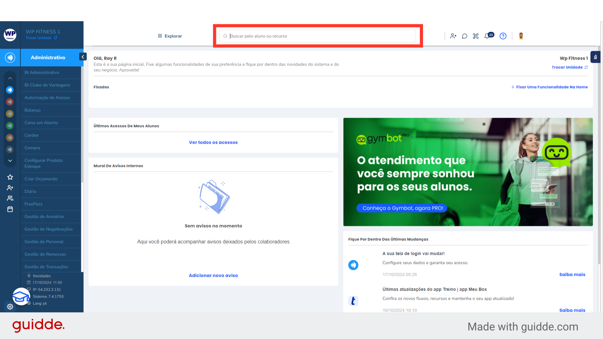 Na lupa de busca localize o cliente pelo nome, matricula ou CPF;