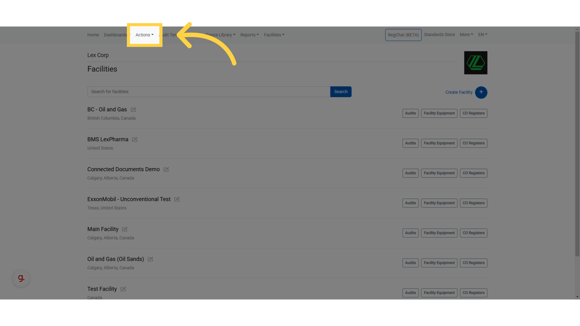 Click 'Actions'